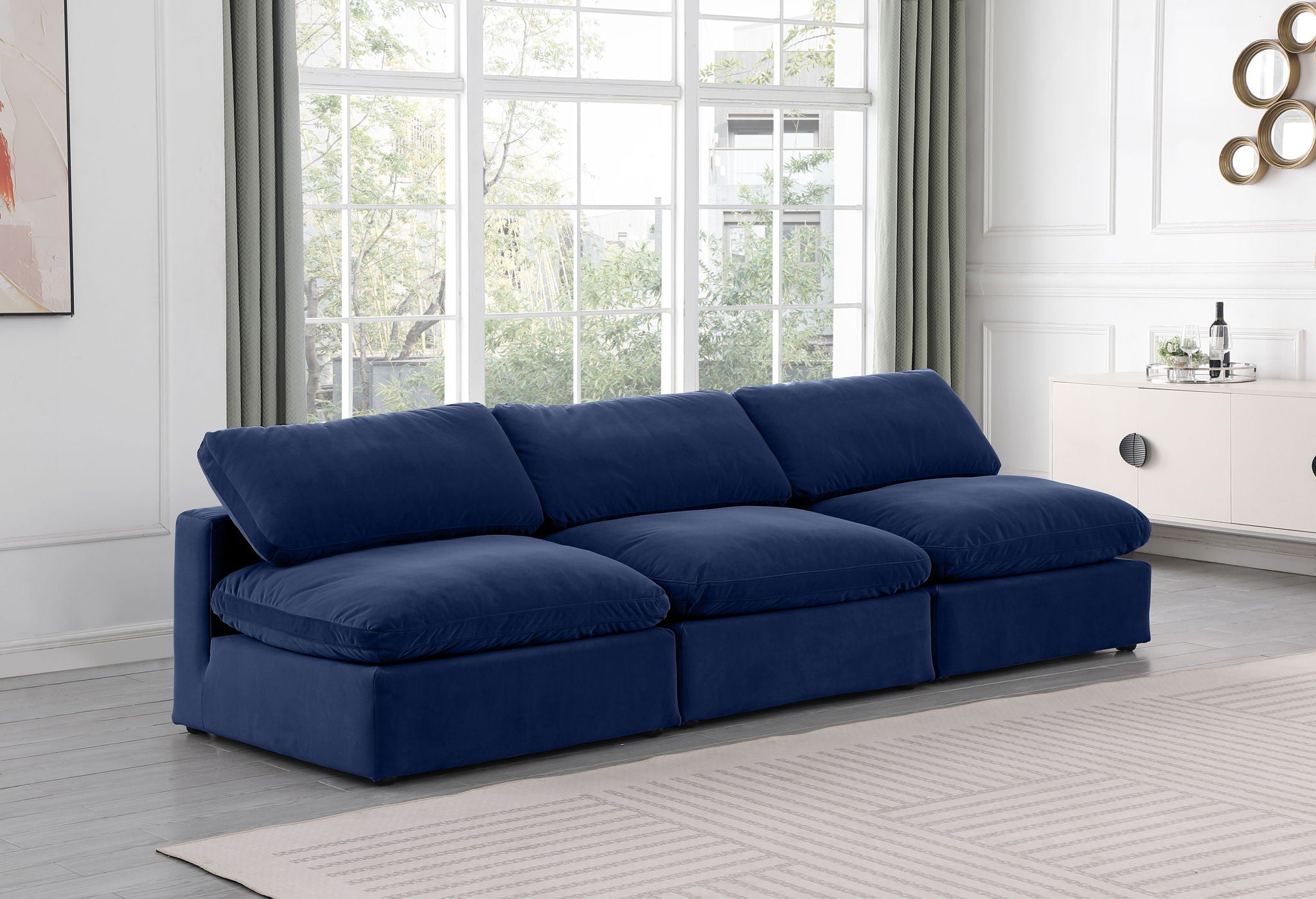 Comfy - Velvet Modular Armless Sofa 3 Seats - Urban Living Furniture (Los Angeles, CA)