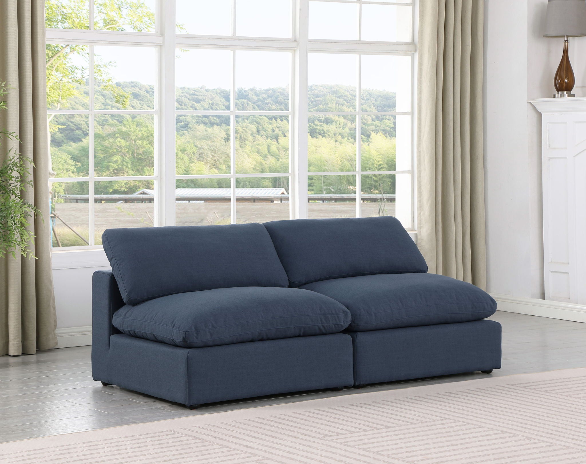 Comfy - Linen Modular Armless Sofa 2 Seats - Urban Living Furniture (Los Angeles, CA)
