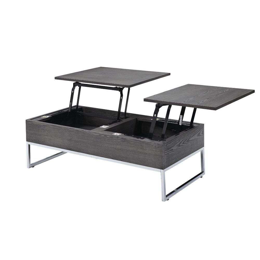 Iban - Coffee Table With Lift Top - Gray Oak & Chrome - Urban Living Furniture (Los Angeles, CA)