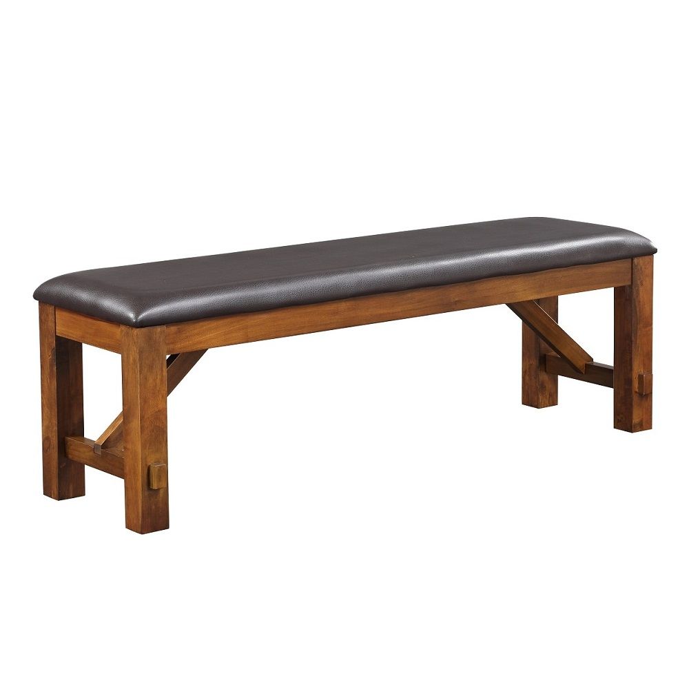 Apollo - Bench - Espresso Synthetic Leather & Walnut - Urban Living Furniture (Los Angeles, CA)