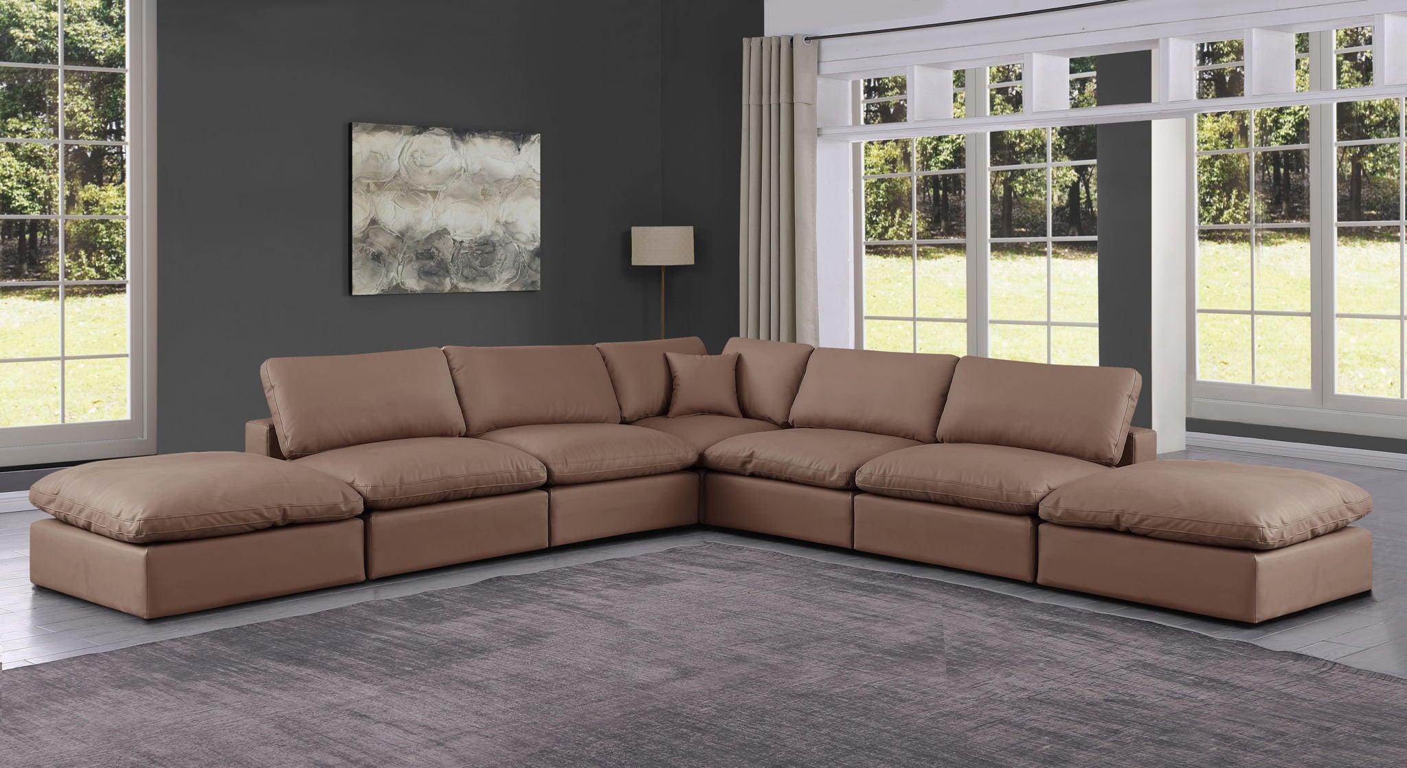 Comfy - 7 Piece Faux Leather Modular Corner Sectional - Urban Living Furniture (Los Angeles, CA)