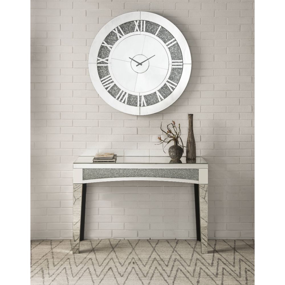 Noralie - 39" Wall Clock - Mirrored & Faux Diamonds - Urban Living Furniture (Los Angeles, CA)