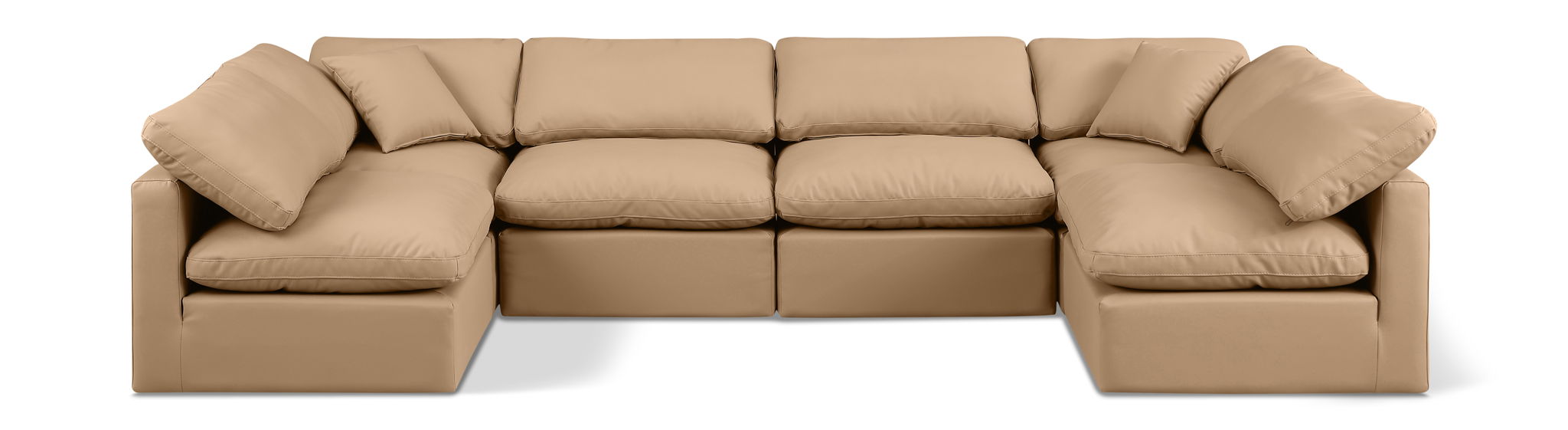 Indulge - Faux Leather 6 Piece Modular U-Shaped Sectional - Tan - Urban Living Furniture (Los Angeles, CA)