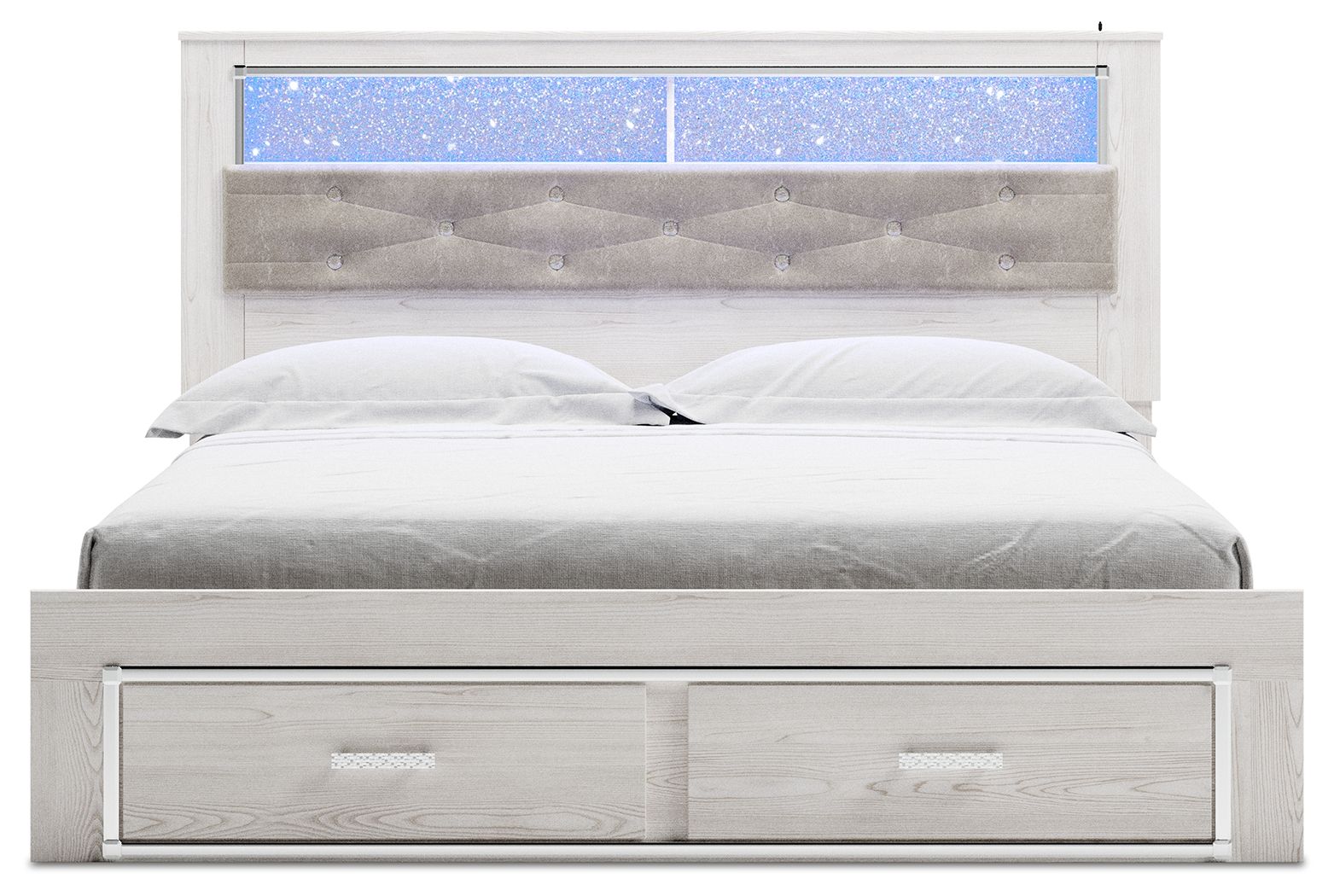 Altyra - White - King Upholstered Bookcase Bed With Storage - Urban Living Furniture (Los Angeles, CA)