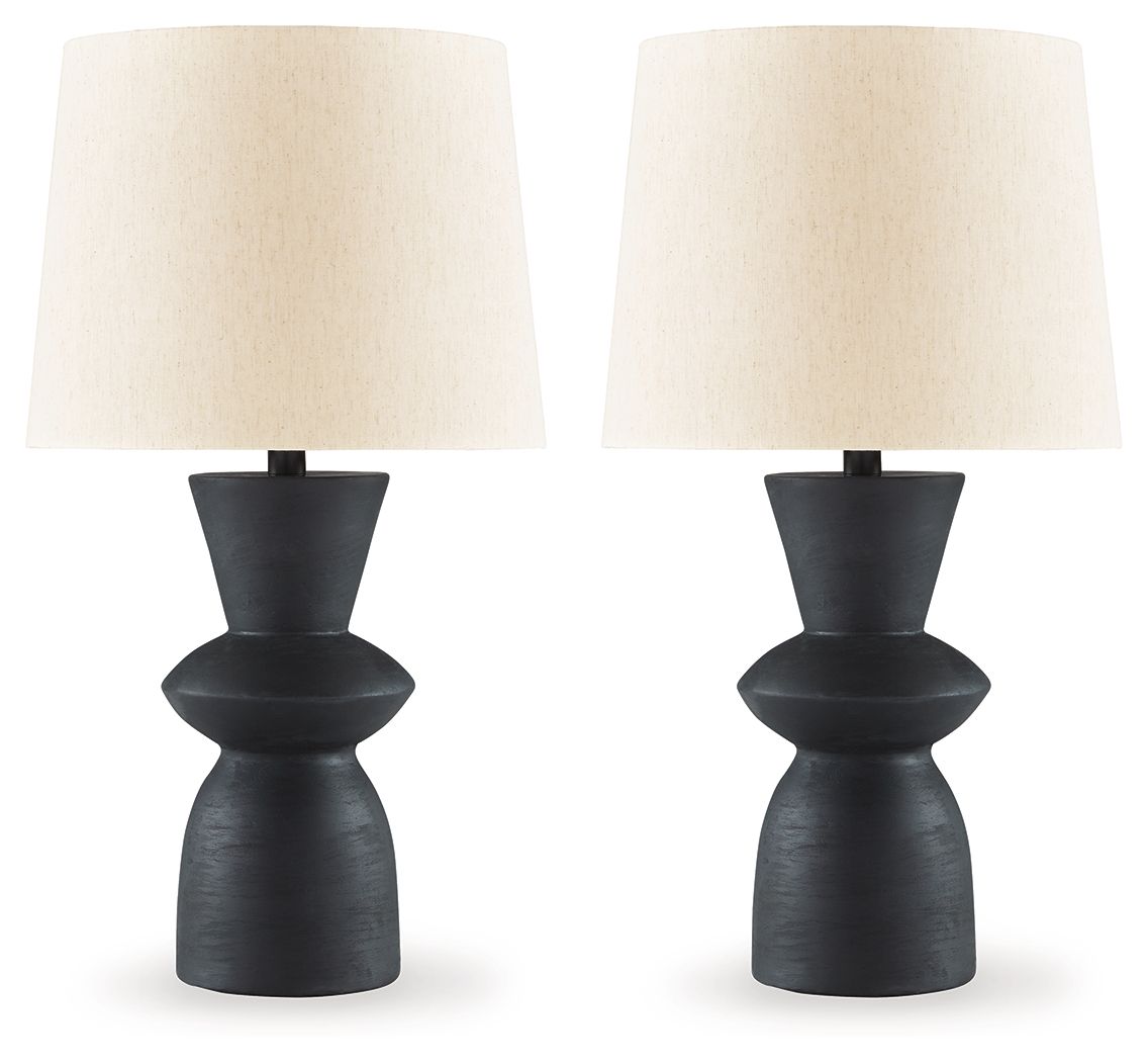 Scarbot - Distressed Black - Paper Table Lamp (Set of 2) - Urban Living Furniture (Los Angeles, CA)
