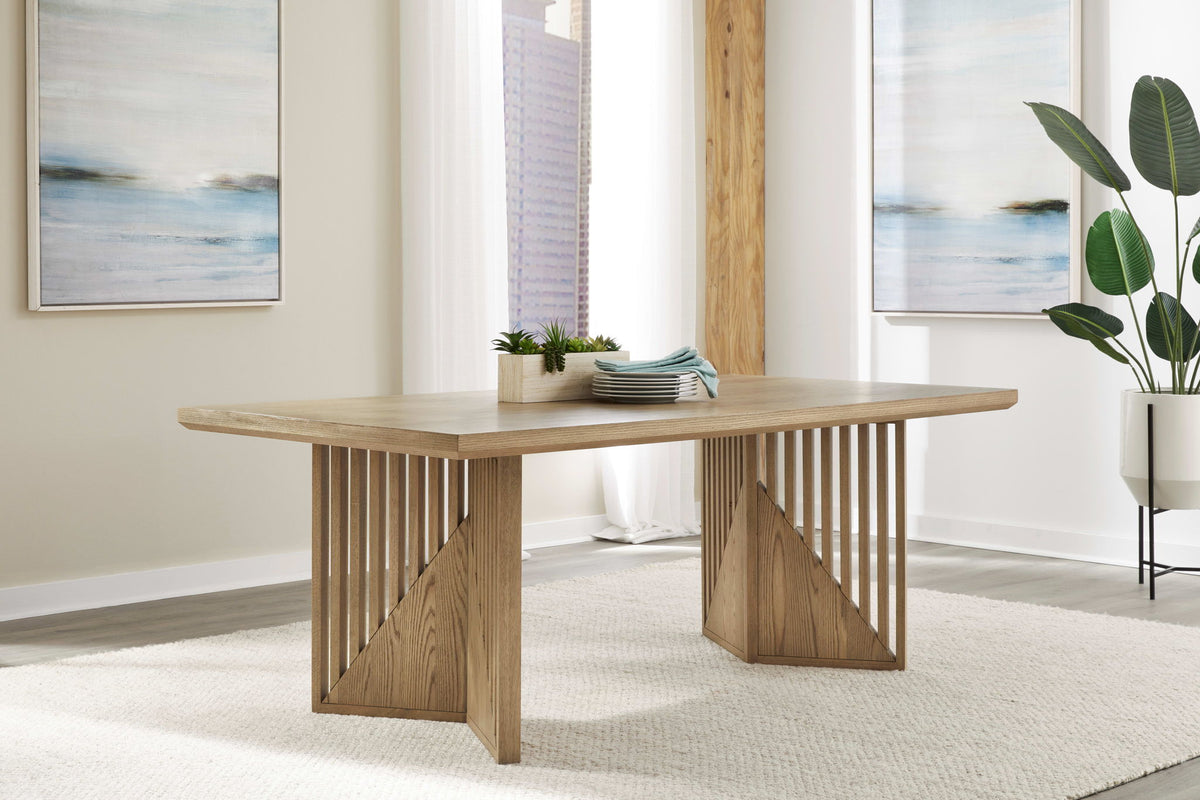 Sumner - Double Pedestal Oak Dining Table - Natural