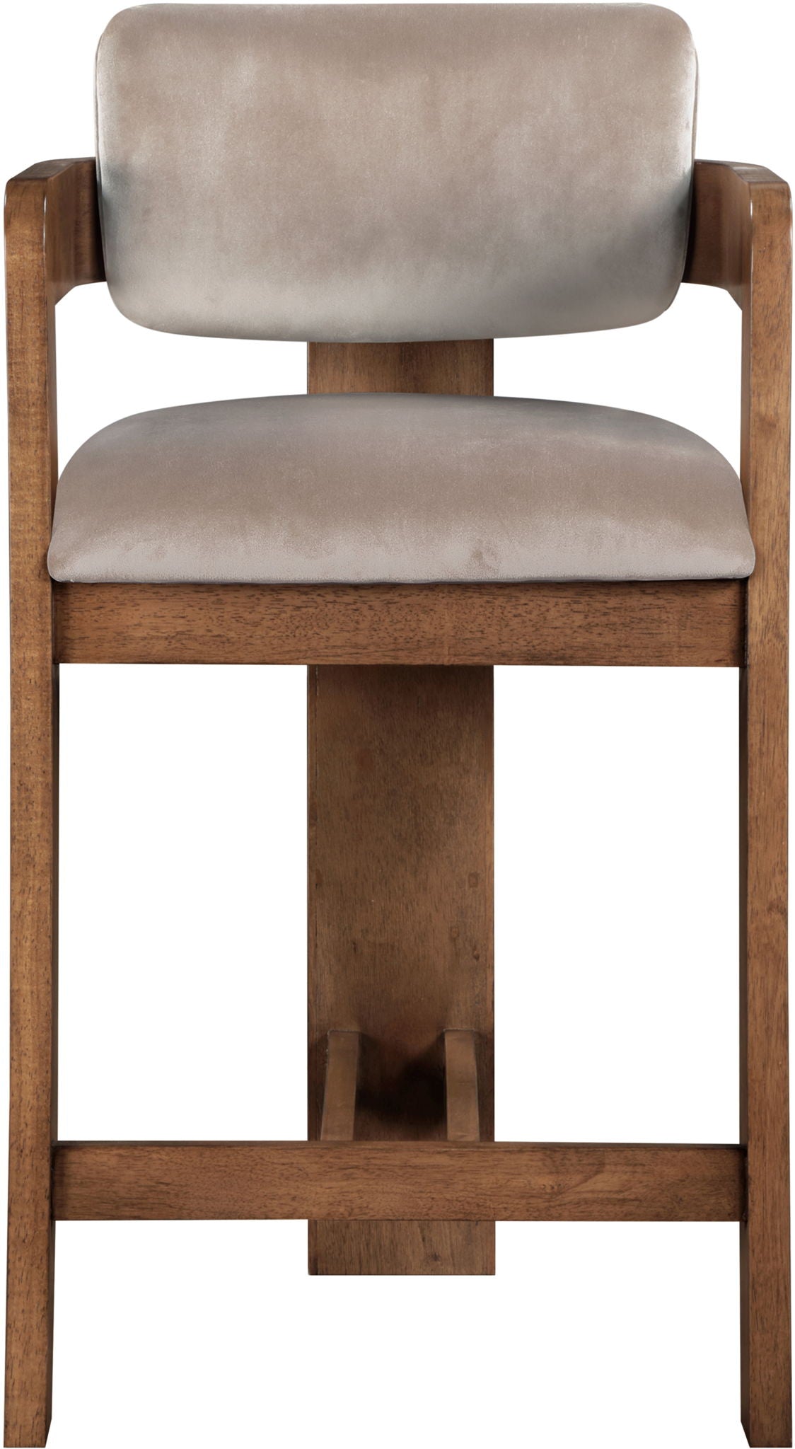 Sacha - Velvet Stool With Brown Base - Urban Living Furniture (Los Angeles, CA)