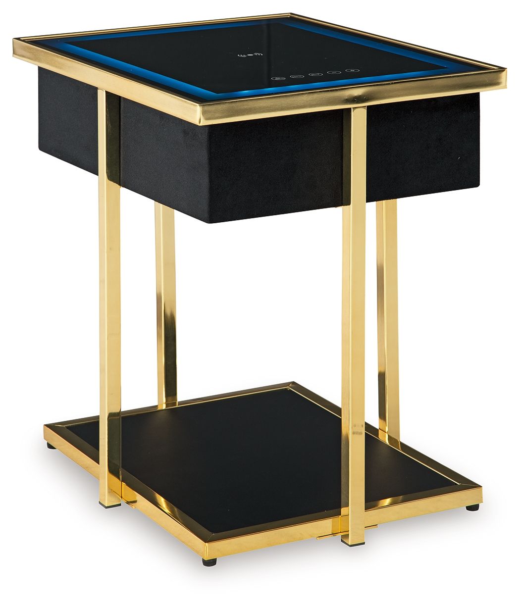 Rexwell - Black / Gold Finish - Accent Table With Speaker - Urban Living Furniture (Los Angeles, CA)