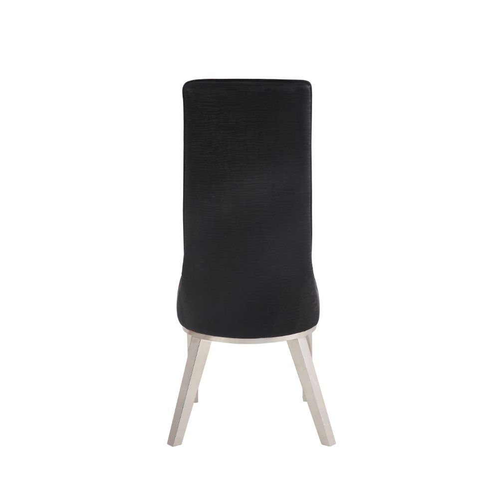 Gianna - Side Chair (Set of 2) - Black Velvet & Stainless Steel