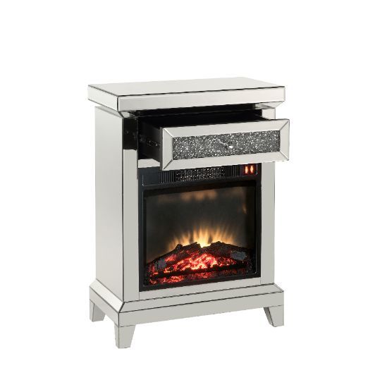 Noralie - 24" Fireplace - Mirrored & Faux Diamonds - Urban Living Furniture (Los Angeles, CA)