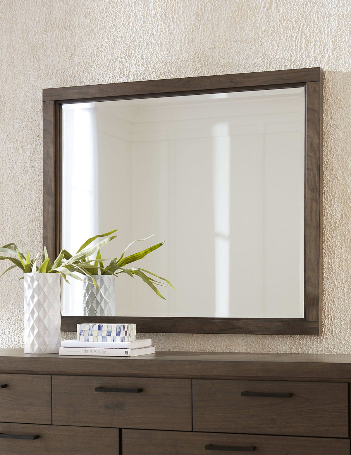 Boracay - Beveled Glass Landscape Mirror - Wild Oats Brown