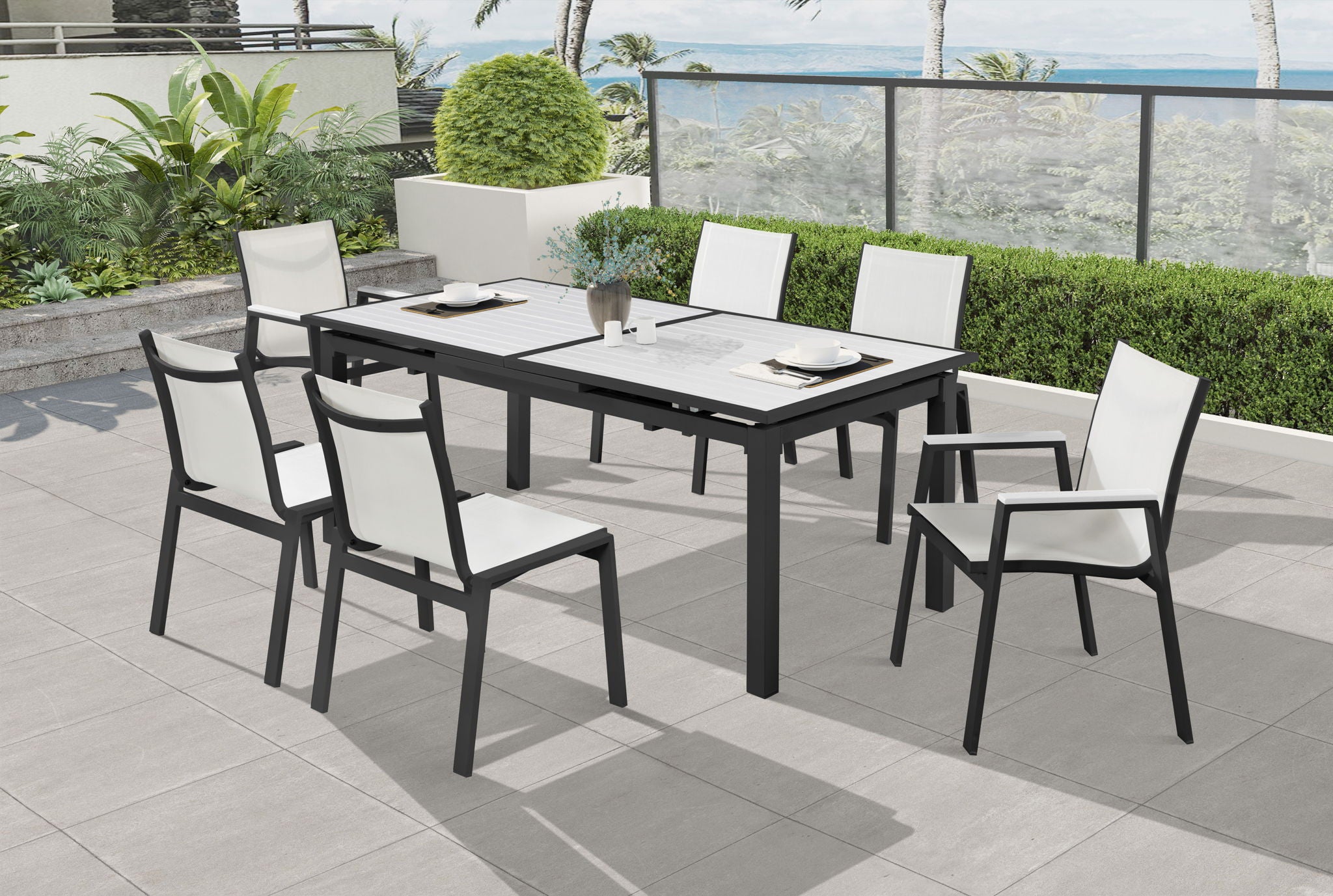 Nizuc - Outdoor Patio Dining Arm Chair With Gray Frame (Set of 2) - Urban Living Furniture (Los Angeles, CA)