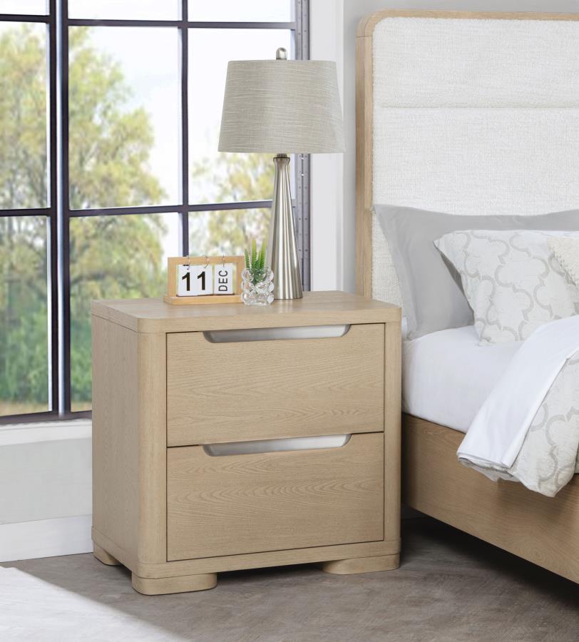 Ladera - 2-Drawer Nightstand Bedside Table - Light Elm