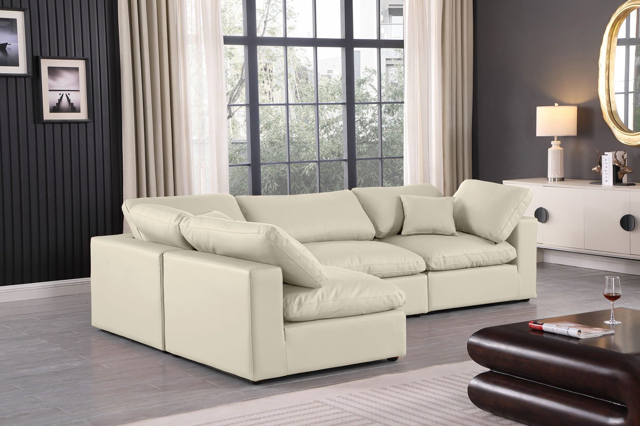 Comfy - 4 Piece Faux Leather Modular Armless Sectional - Urban Living Furniture (Los Angeles, CA)