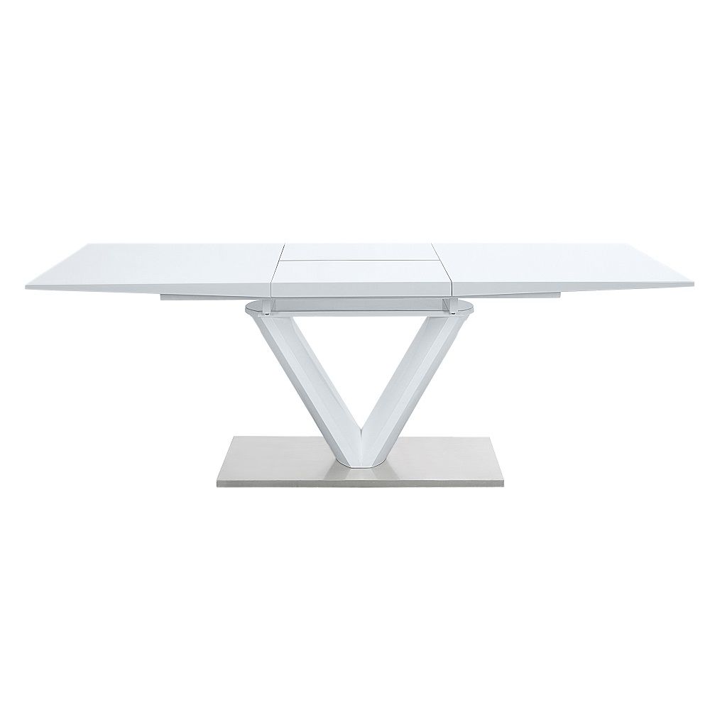 Gallegos - Dining Table With Leaf - White High Gloss - Urban Living Furniture (Los Angeles, CA)