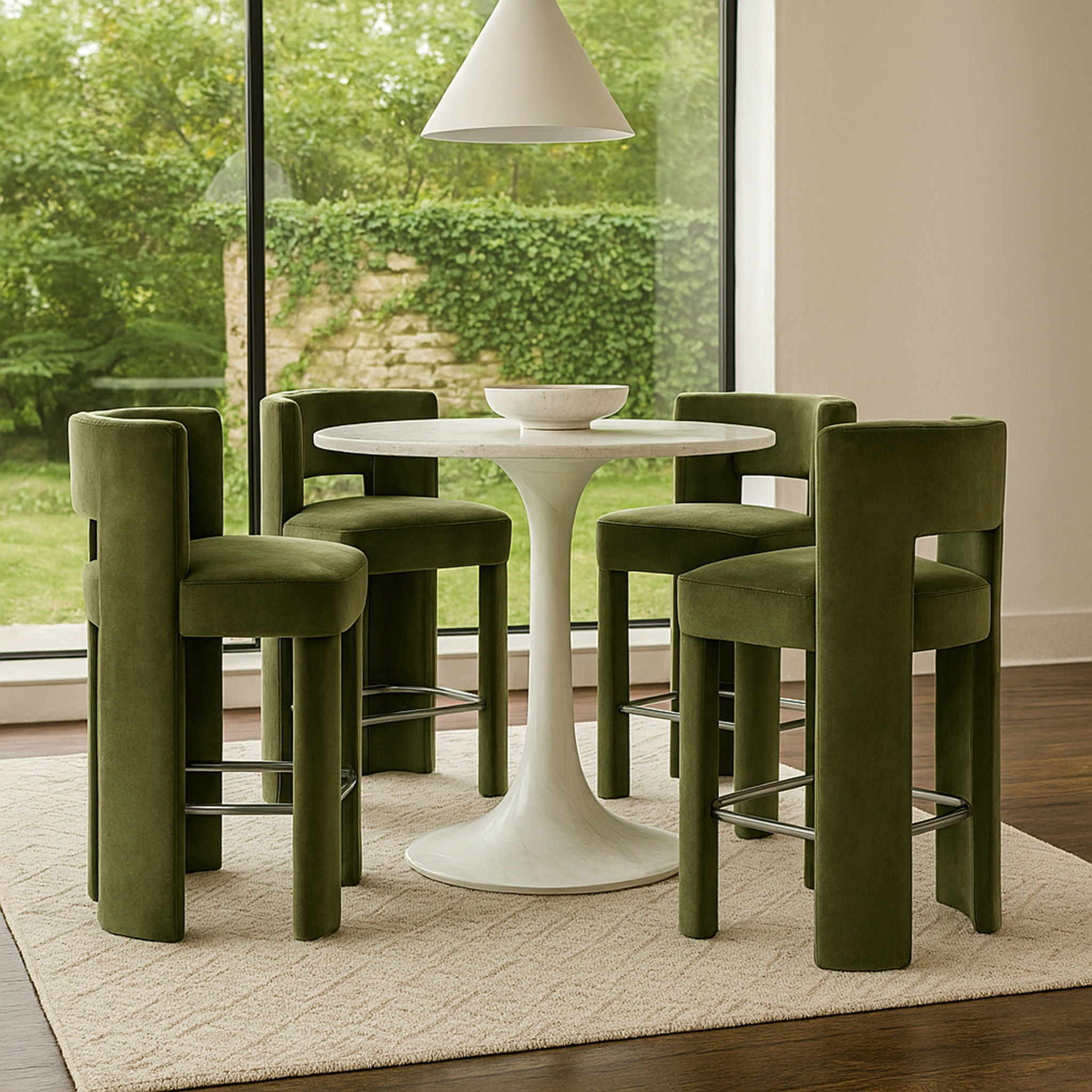 Zuno - Velvet Performance Fabric Upholstered Counter Stool (Set of 2) - Urban Living Furniture (Los Angeles, CA)