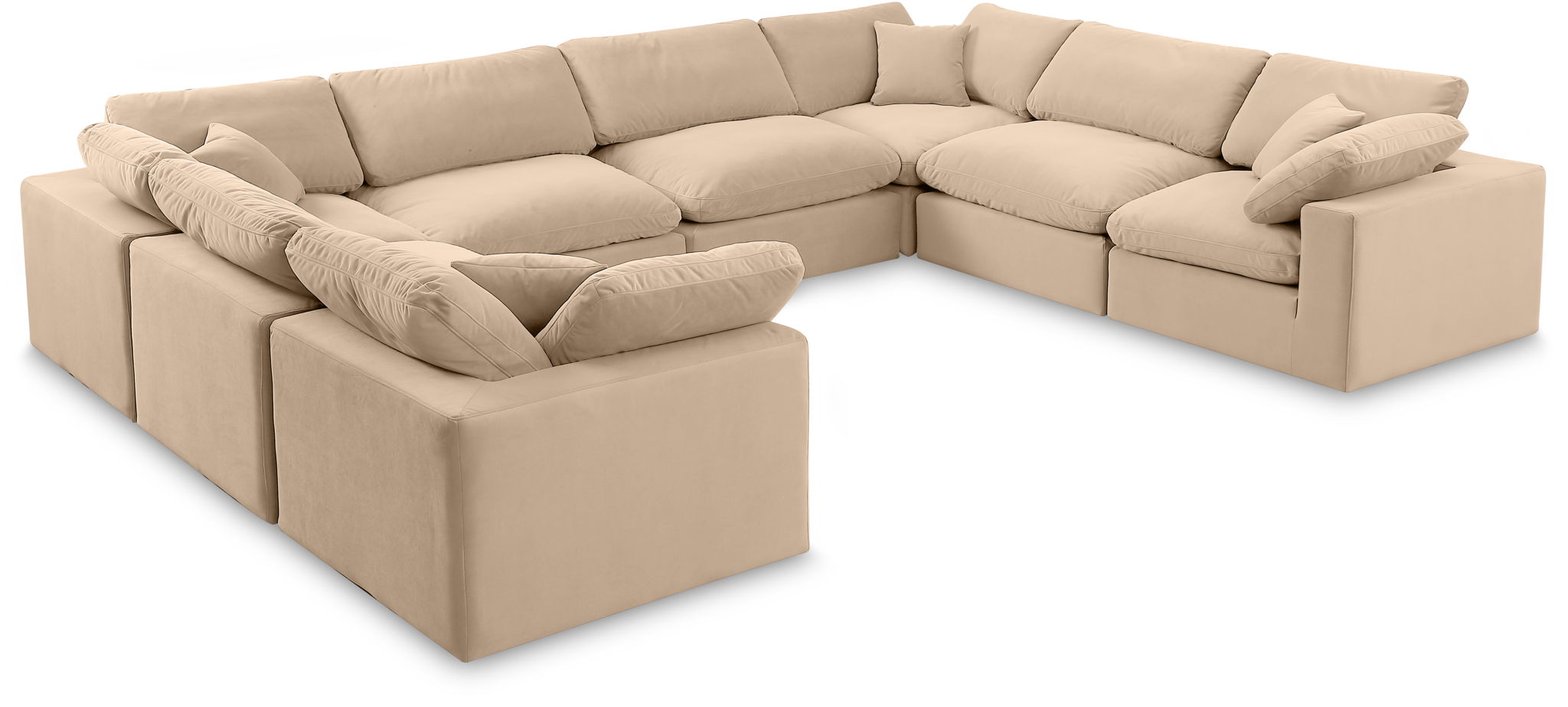 Comfy - 8 Piece Velvet Modular Sectional - Urban Living Furniture (Los Angeles, CA)