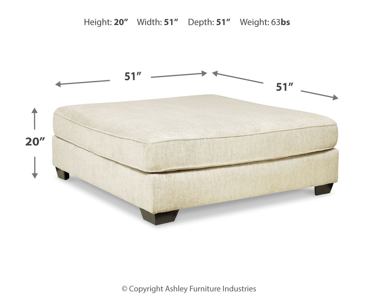 Rawcliffe - Parchment - Oversized Accent Ottoman - Urban Living Furniture (Los Angeles, CA)