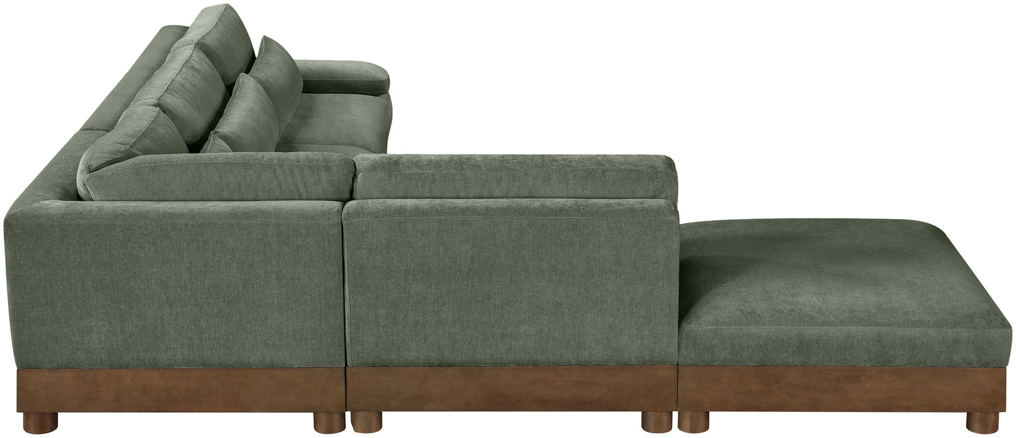 Turin - Chenille Fabric Upholstered Modular Sectional - Green