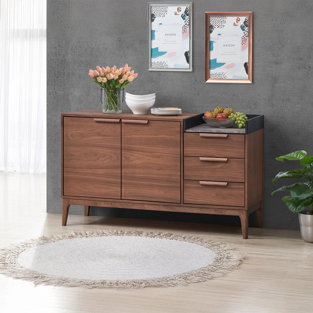 Bevis - Server - Green Fabric & Walnut - Urban Living Furniture (Los Angeles, CA)