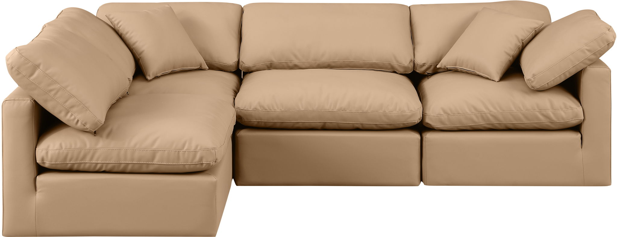 Indulge - Faux Leather 4 Piece Modular Sectional - Tan - Urban Living Furniture (Los Angeles, CA)