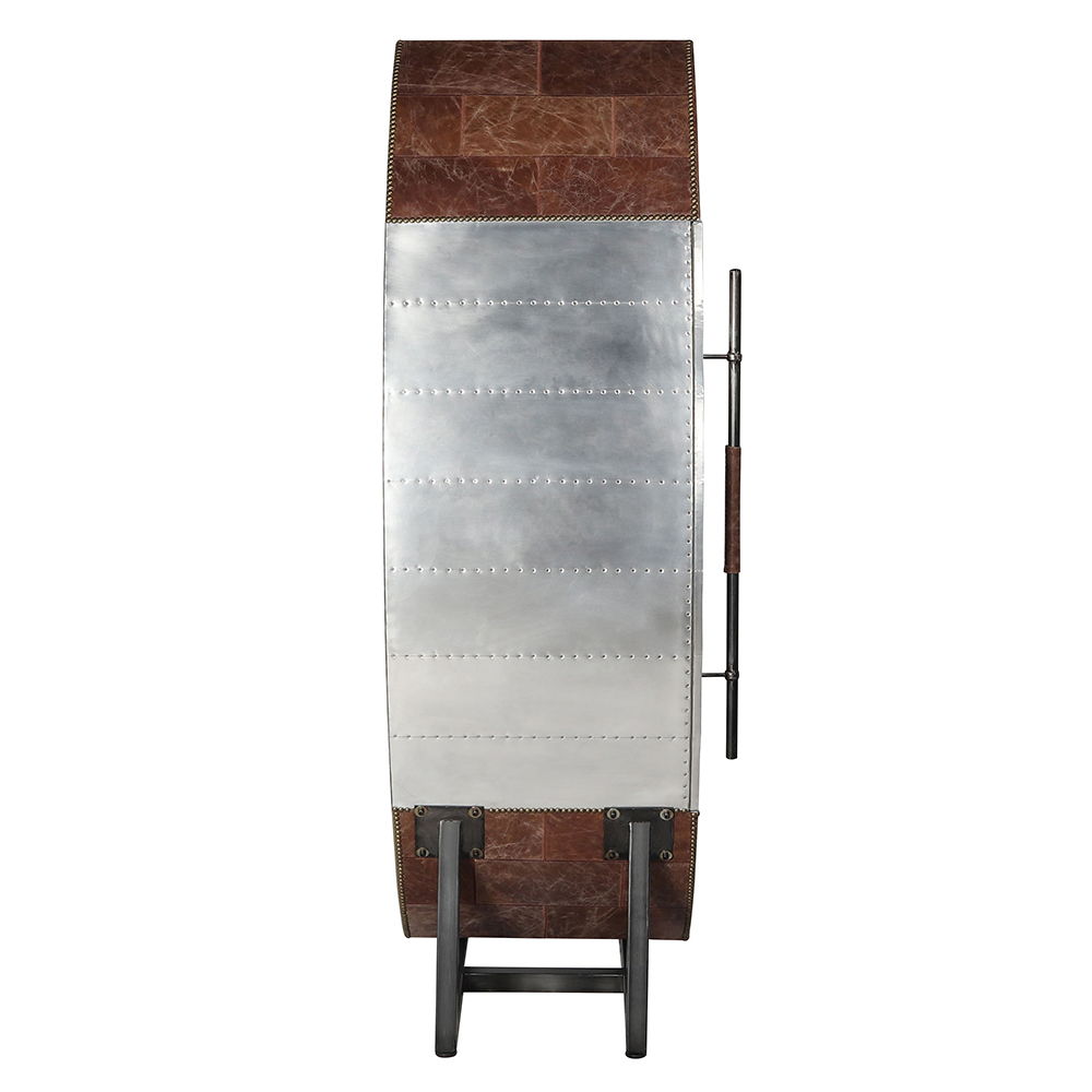 Brancaster - Wine Cooler - Retro Brown Top Grain Leather & Aluminum - Urban Living Furniture (Los Angeles, CA)
