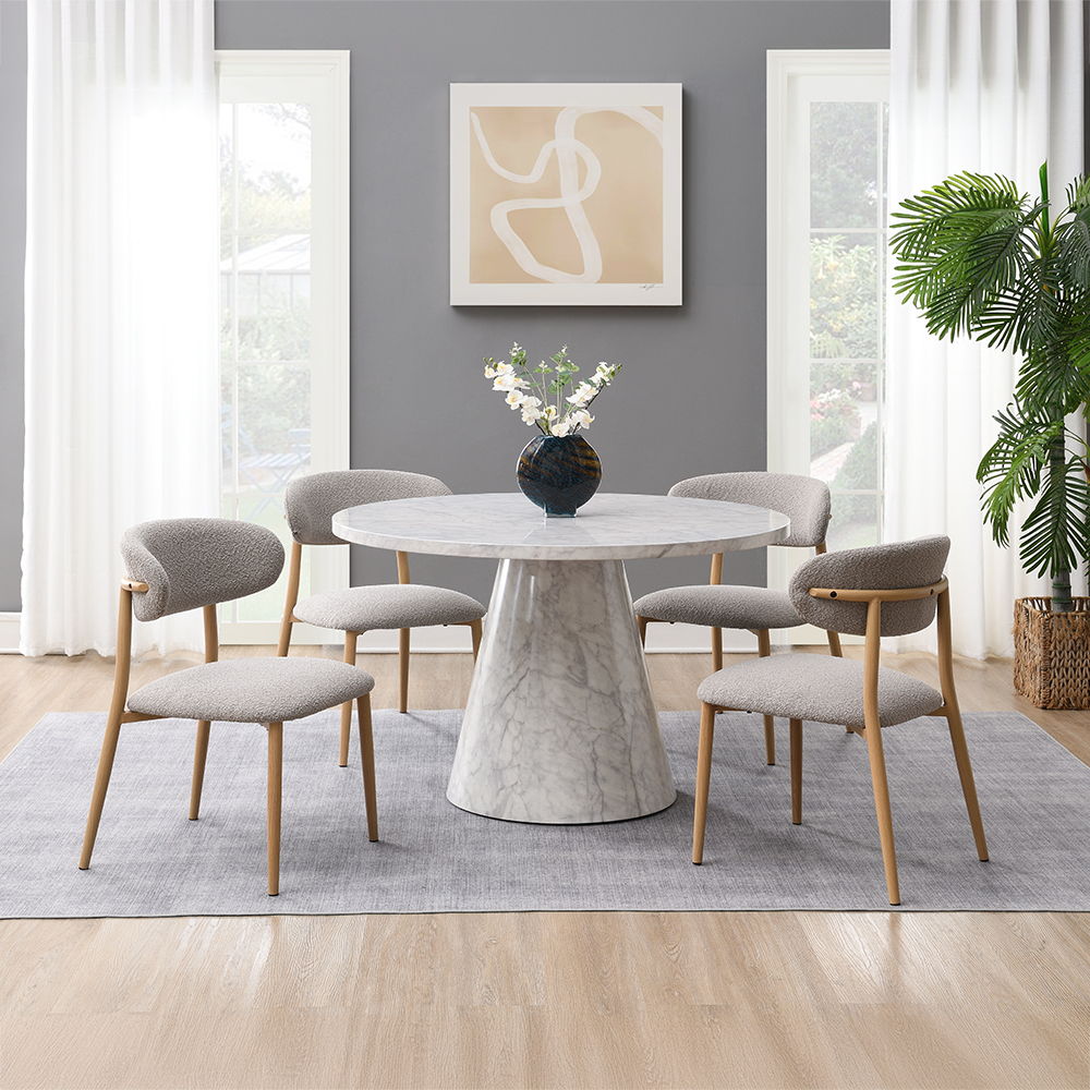 Kacey - Round Dining Table - Engineered Stone Finish - Urban Living Furniture (Los Angeles, CA)