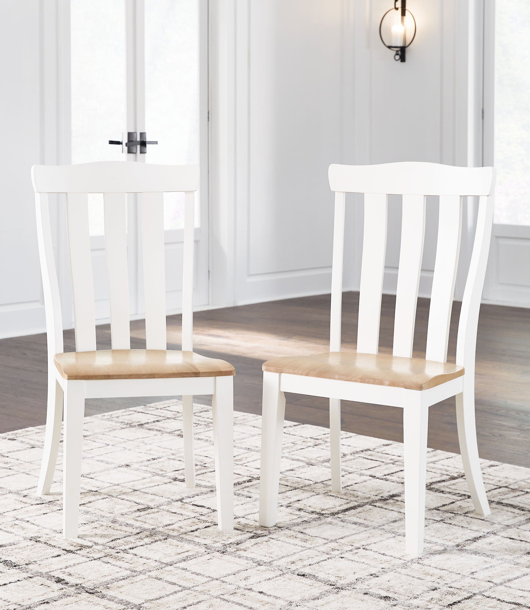 Ashbryn - White / Natural - Dining Room Side Chair (Set of 2) - Urban Living Furniture (Los Angeles, CA)