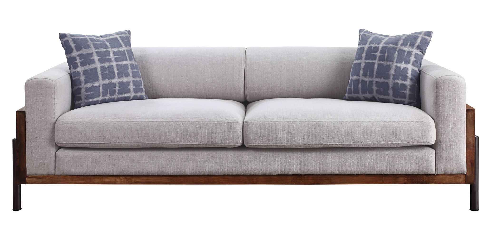 Pelton - Sofa With 2 Pillows - Fabric & Walnut - Urban Living Furniture (Los Angeles, CA)
