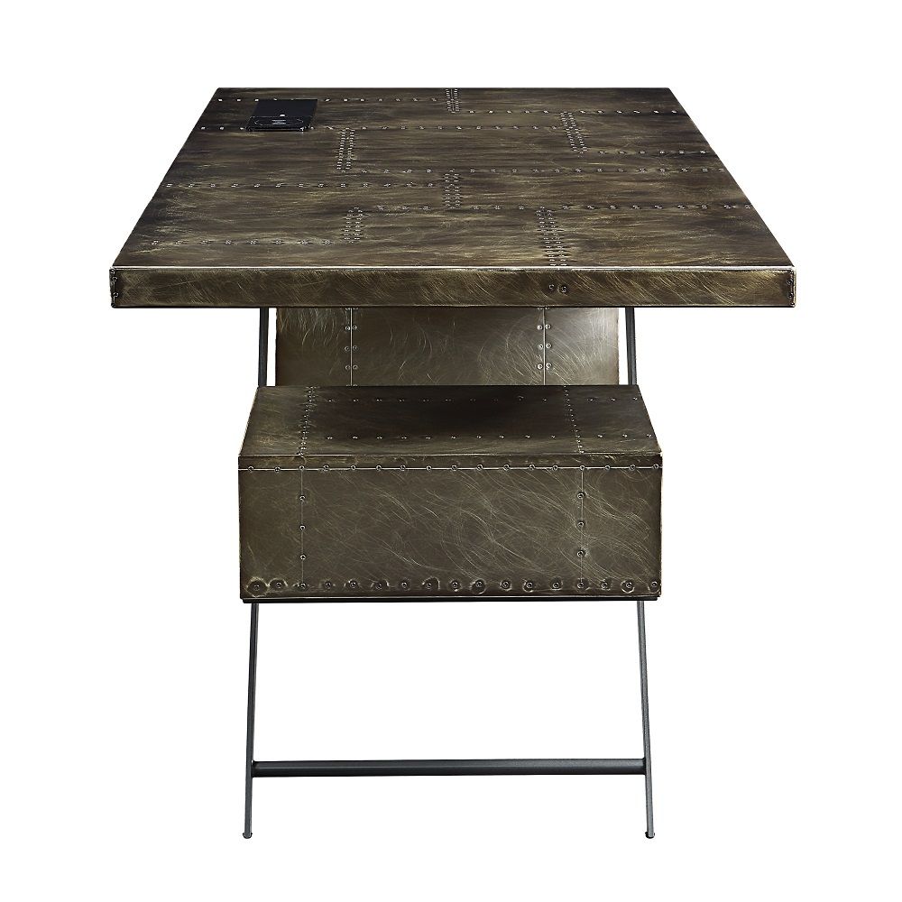Brancaster - Executive Writing Desk With USB - Bronze - Urban Living Furniture (Los Angeles, CA)