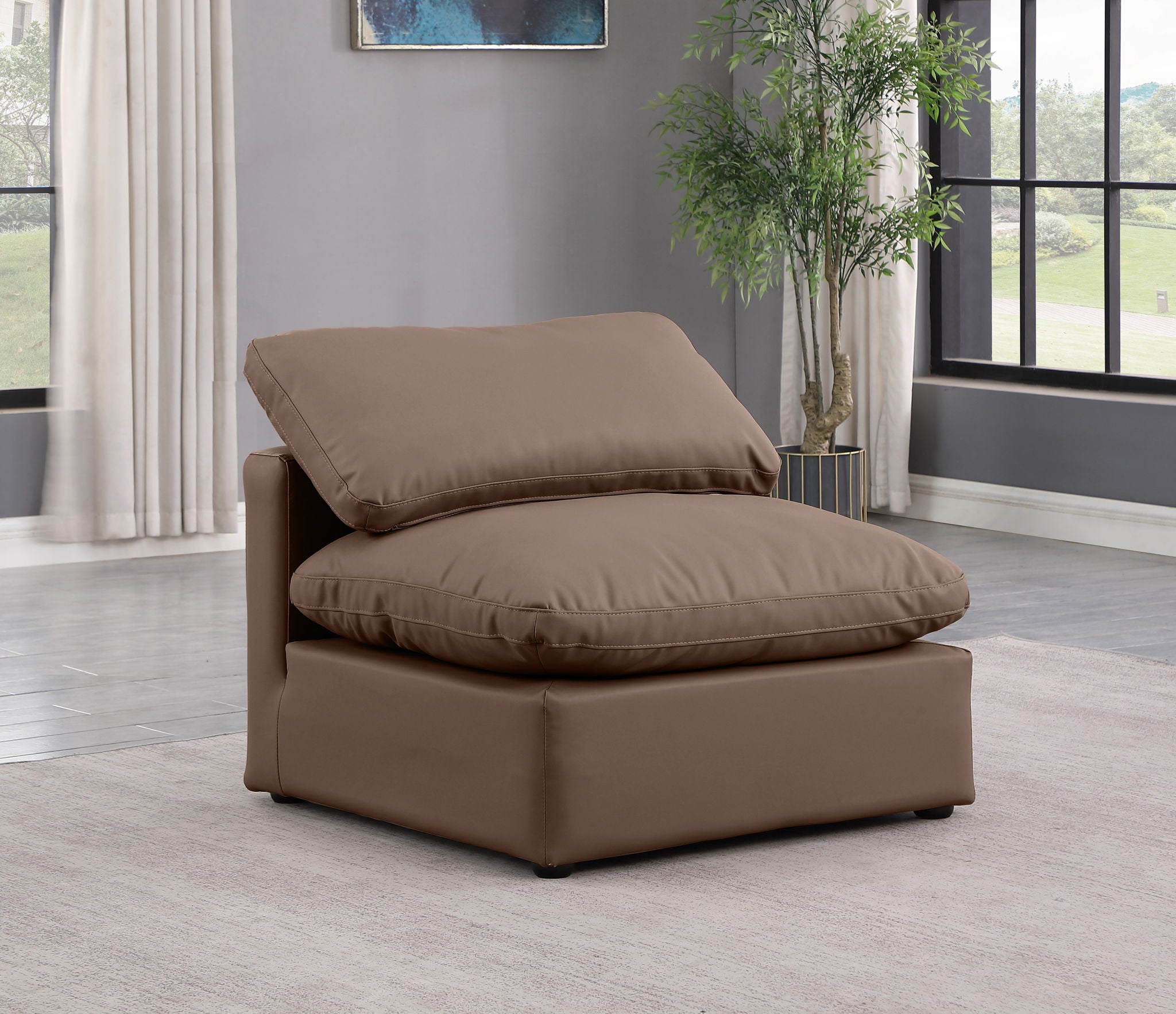 Indulge - Faux Leather Armless Chair - Urban Living Furniture (Los Angeles, CA)