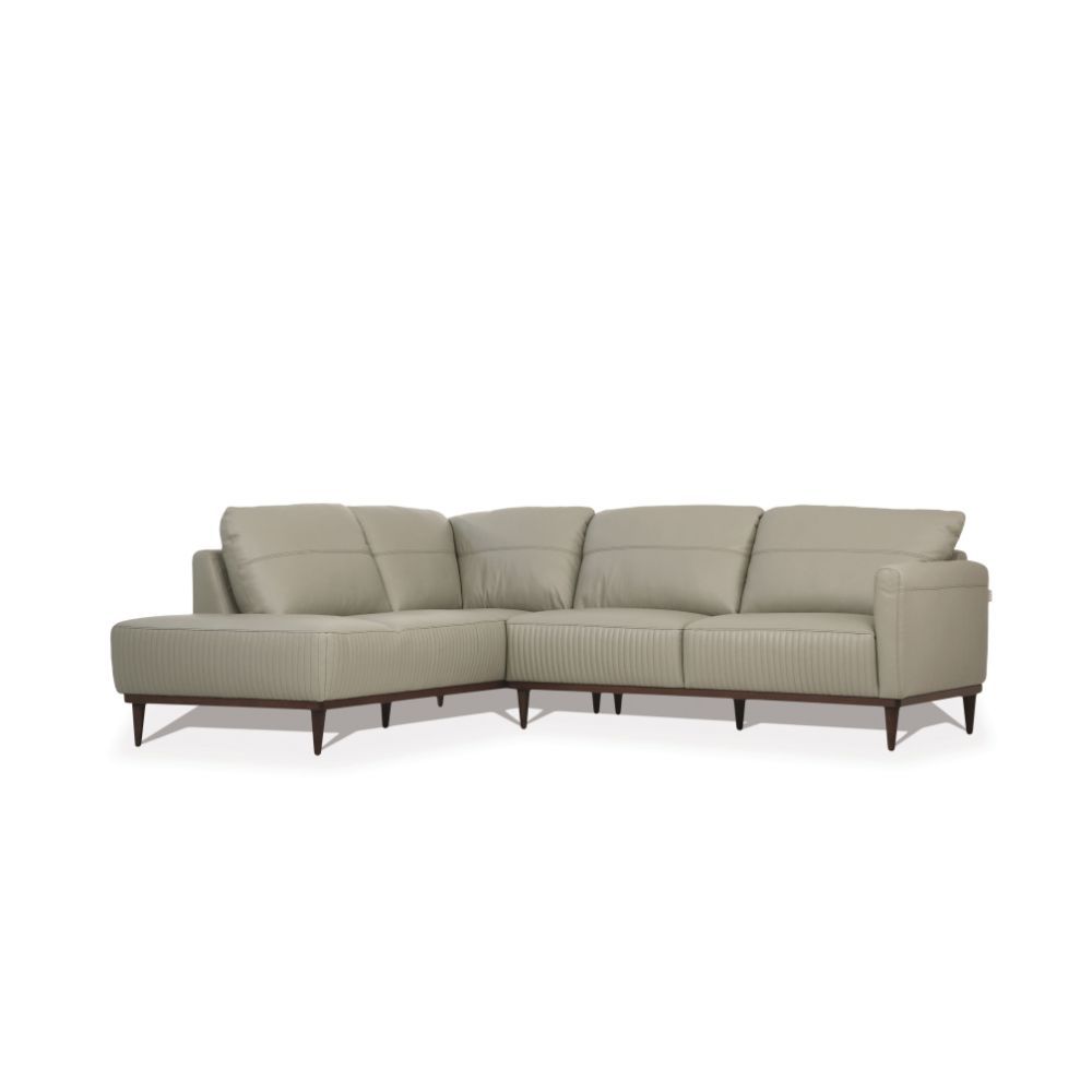 Tampa - 33" Sectional Sofa - Airy Green Leather - Urban Living Furniture (Los Angeles, CA)