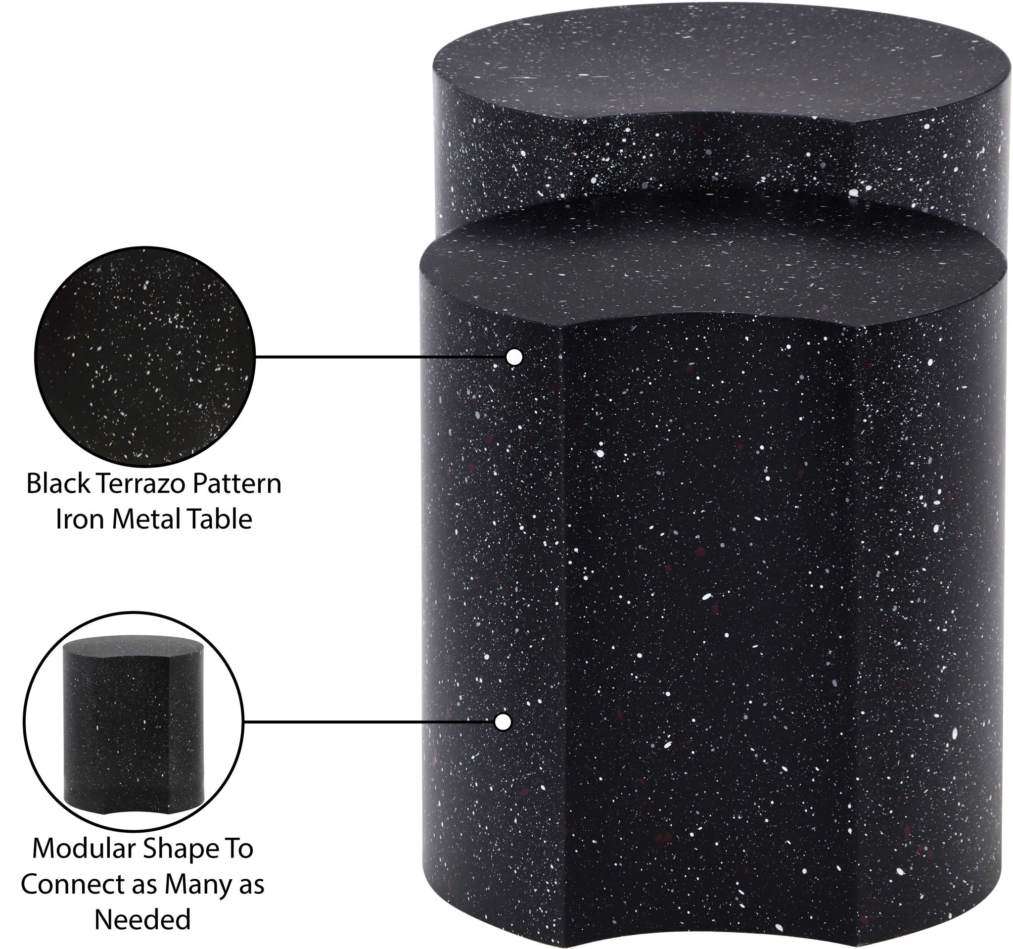 Dimple - Modular End Table - Terazzo Finish - Urban Living Furniture (Los Angeles, CA)