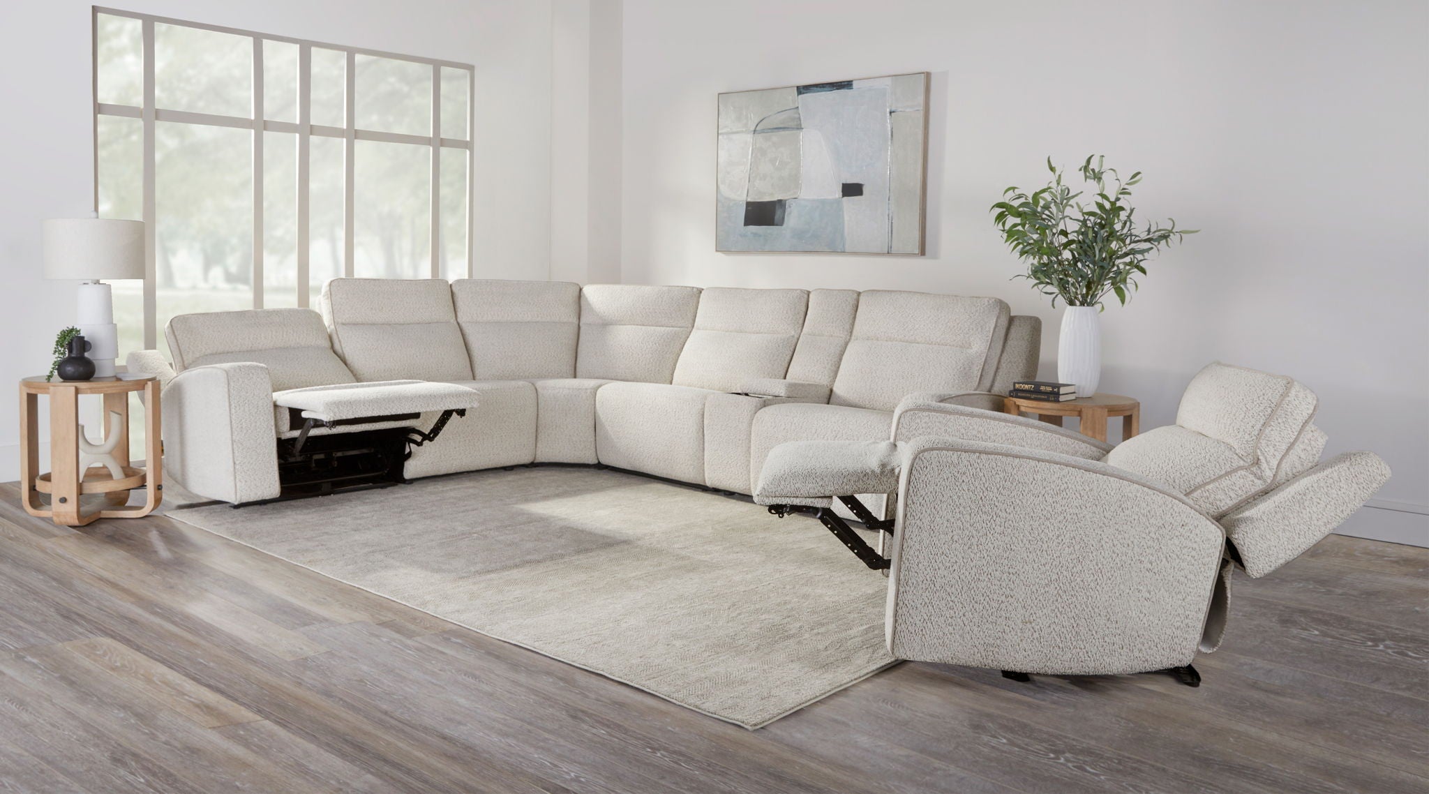 Lancaster - Tilt Console With Wireless Console - Fluffy River Rock