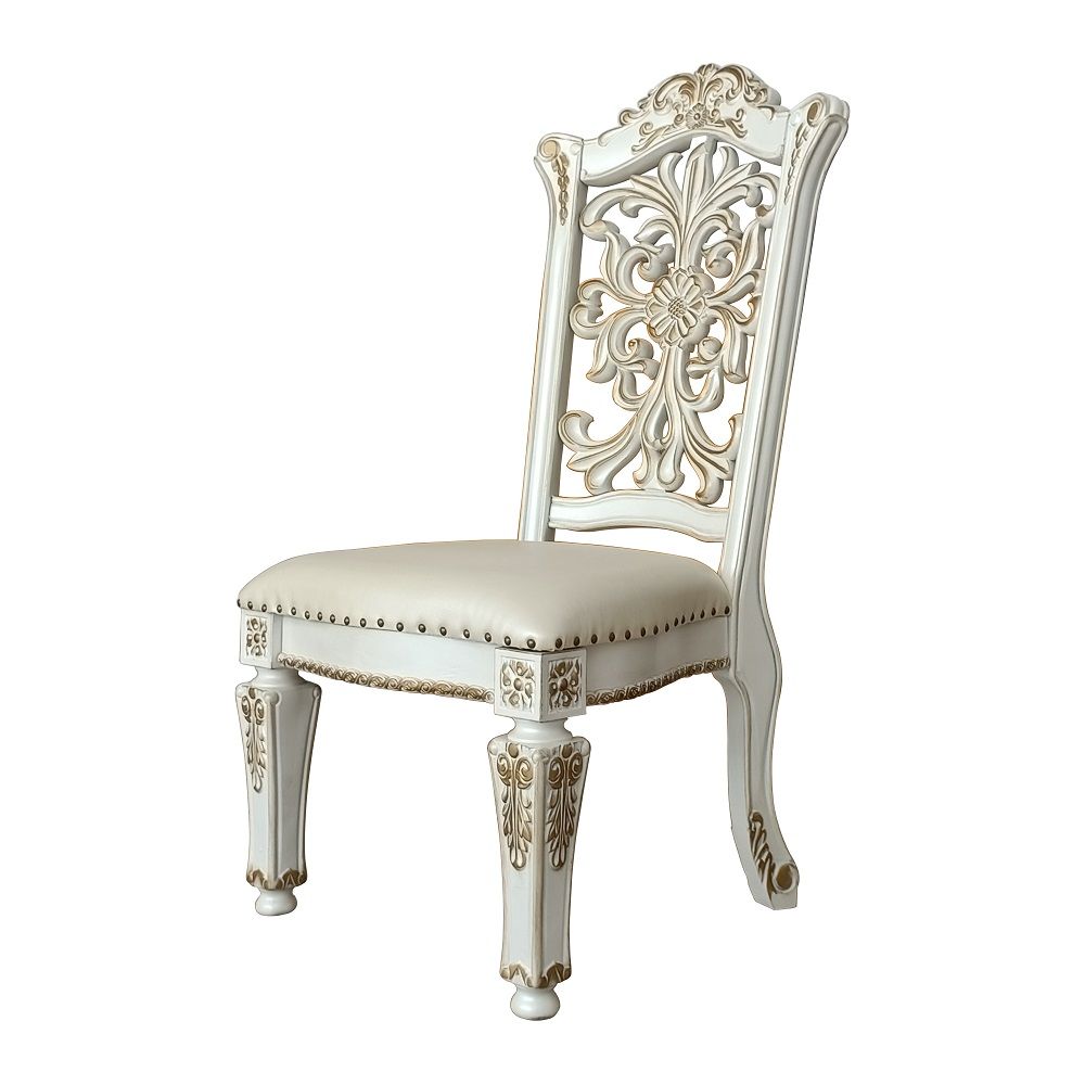 Vendome - 48" Side Chair (Set of 2) - Synthetic Leather & Antique Pearl - Urban Living Furniture (Los Angeles, CA)