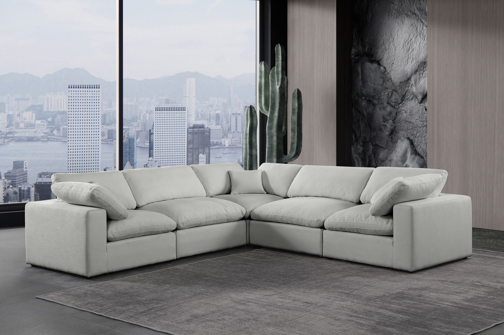 Comfy - 5 Piece Linen Modular Corner Sectional - Urban Living Furniture (Los Angeles, CA)
