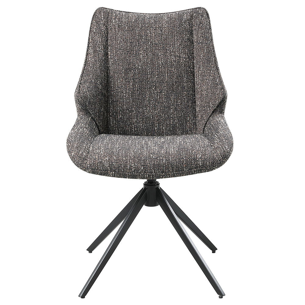 Malika - Side Chair With Swivel (Set of 2) - Brown Chenille - Urban Living Furniture (Los Angeles, CA)