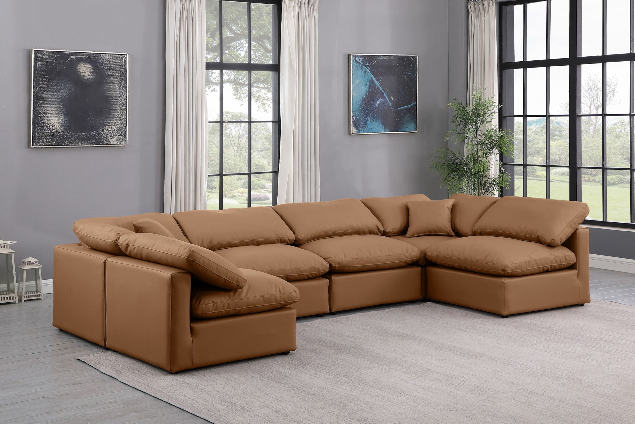 Indulge - Faux Leather 6 Piece Modular U-Shaped Sectional - Urban Living Furniture (Los Angeles, CA)