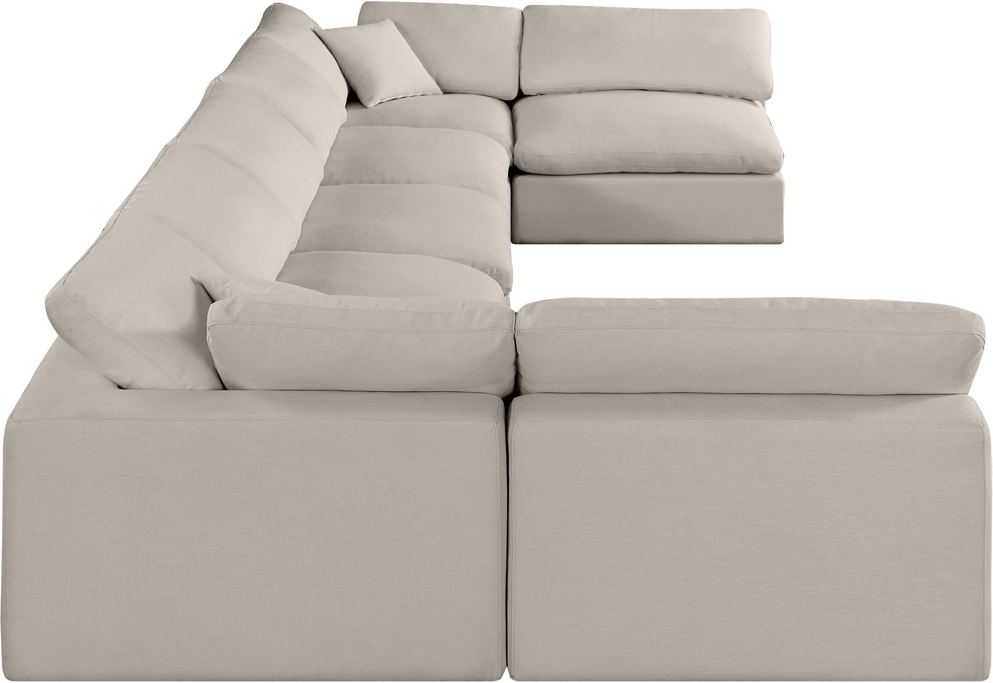 Comfy - 7 Piece Linen Modular Armless Sectional