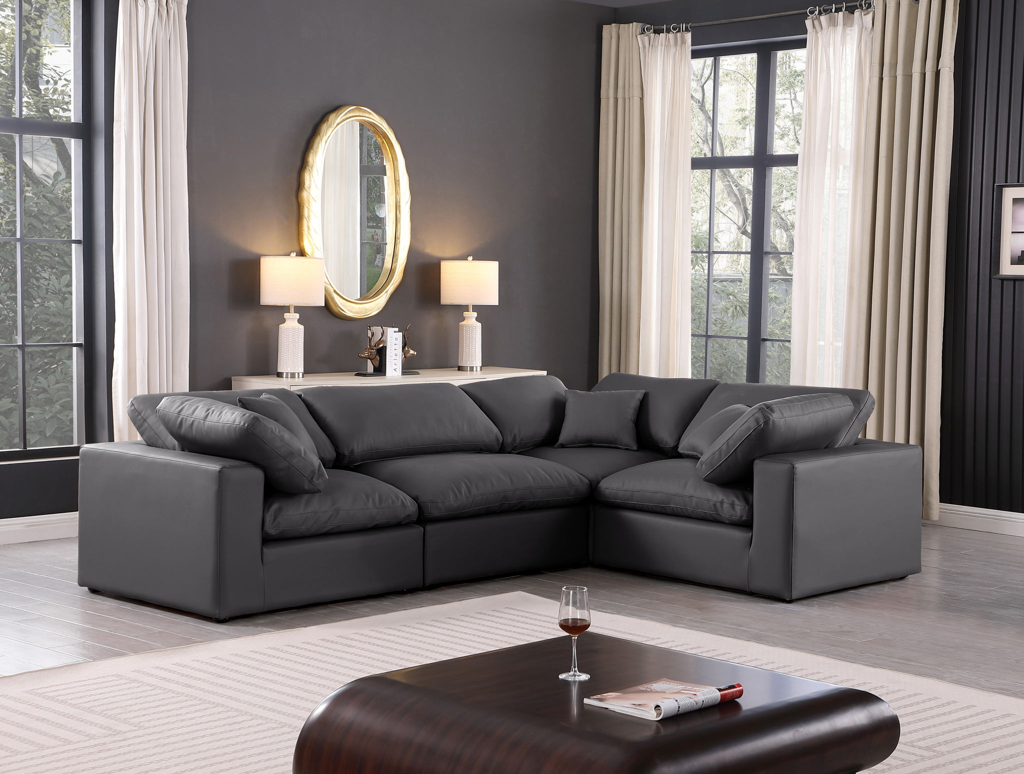 Comfy - 4 Piece Faux Leather Modular Sectional - Urban Living Furniture (Los Angeles, CA)