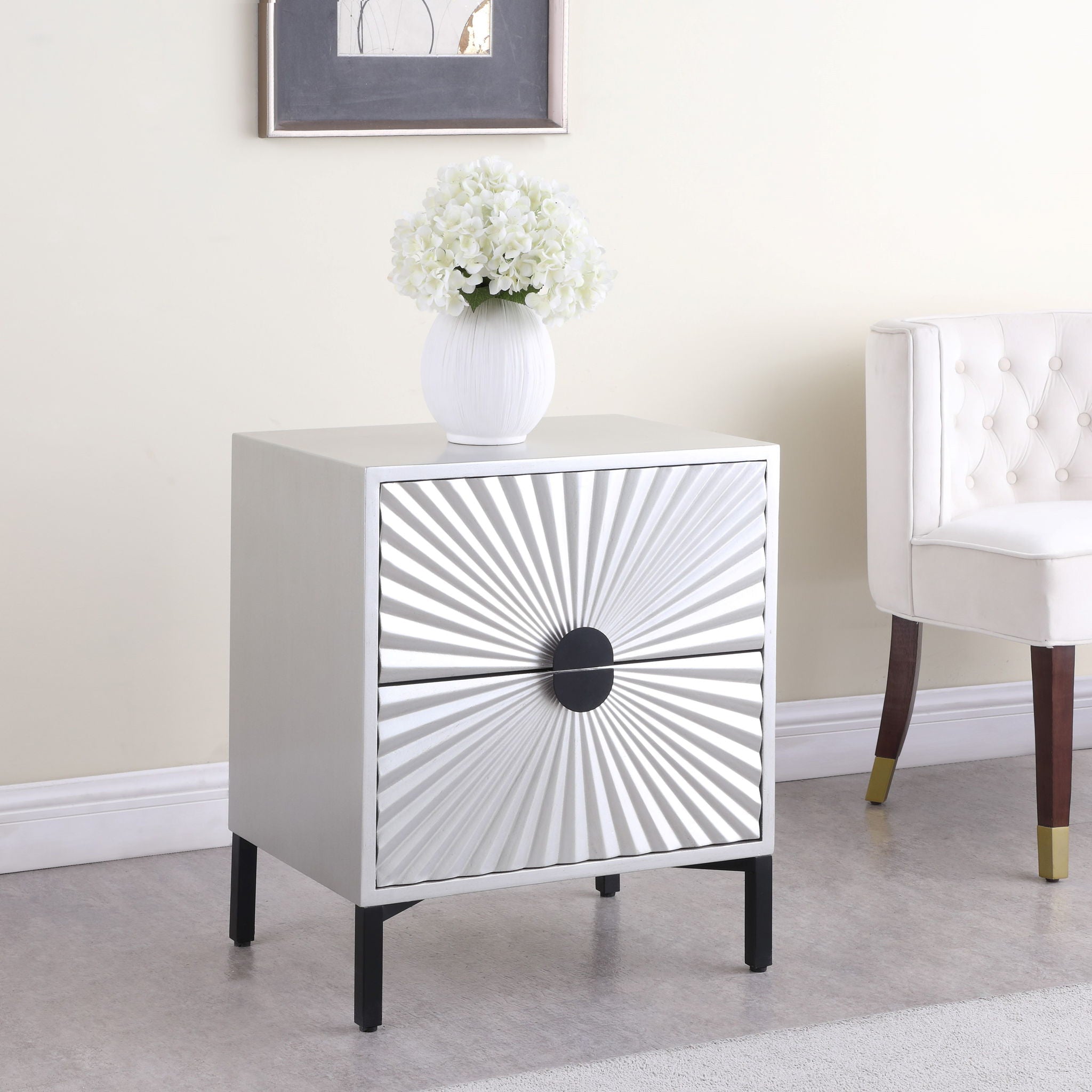 Glitz - Side Table - Antique Silver - Urban Living Furniture (Los Angeles, CA)
