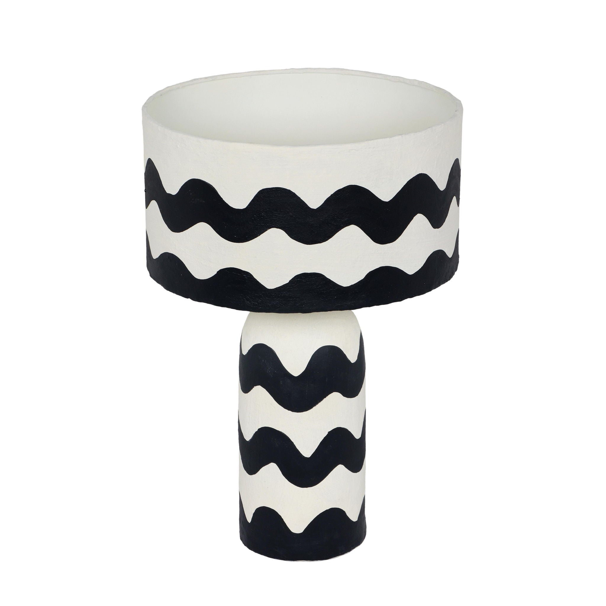 Tropea - Black Waves Papier Mache Table Lamp - Black Waves - Urban Living Furniture (Los Angeles, CA)