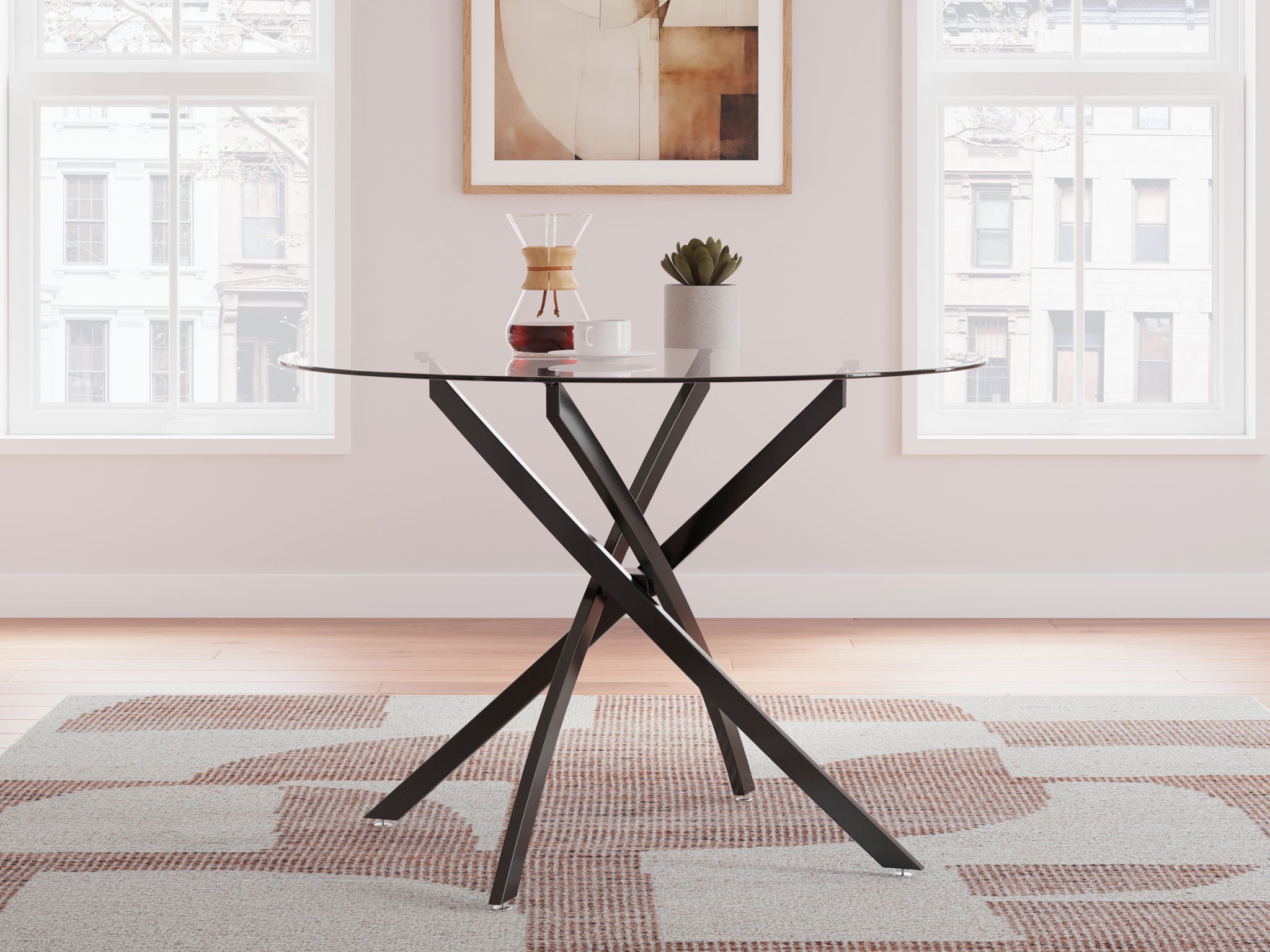 Pharwynn - 5 Pc. - Dining Room Table, 4 Side Chair - Black - Urban Living Furniture (Los Angeles, CA)