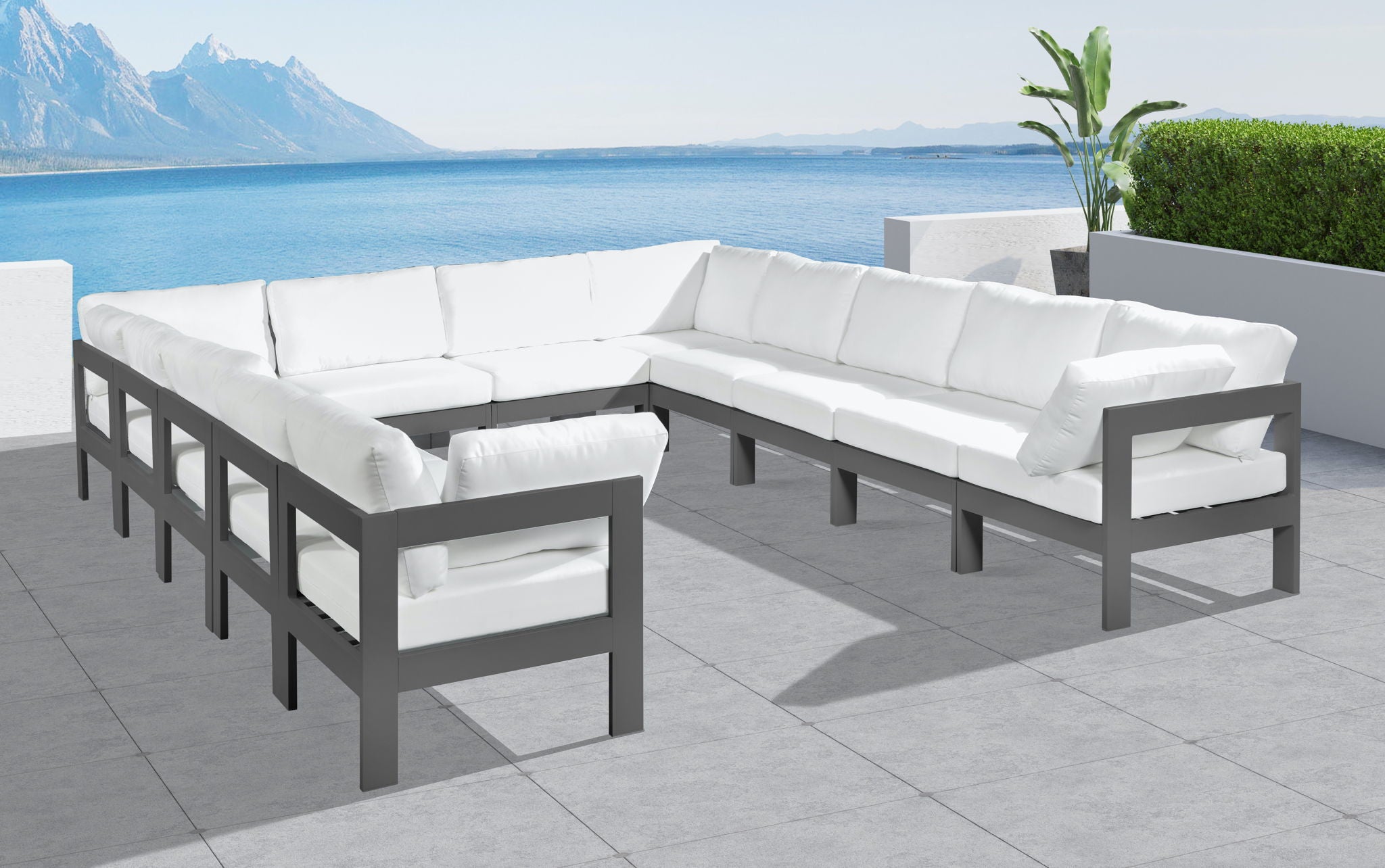 Nizuc - Outdoor Patio 12 Piece Modular Sectional With Gray Frame - Urban Living Furniture (Los Angeles, CA)