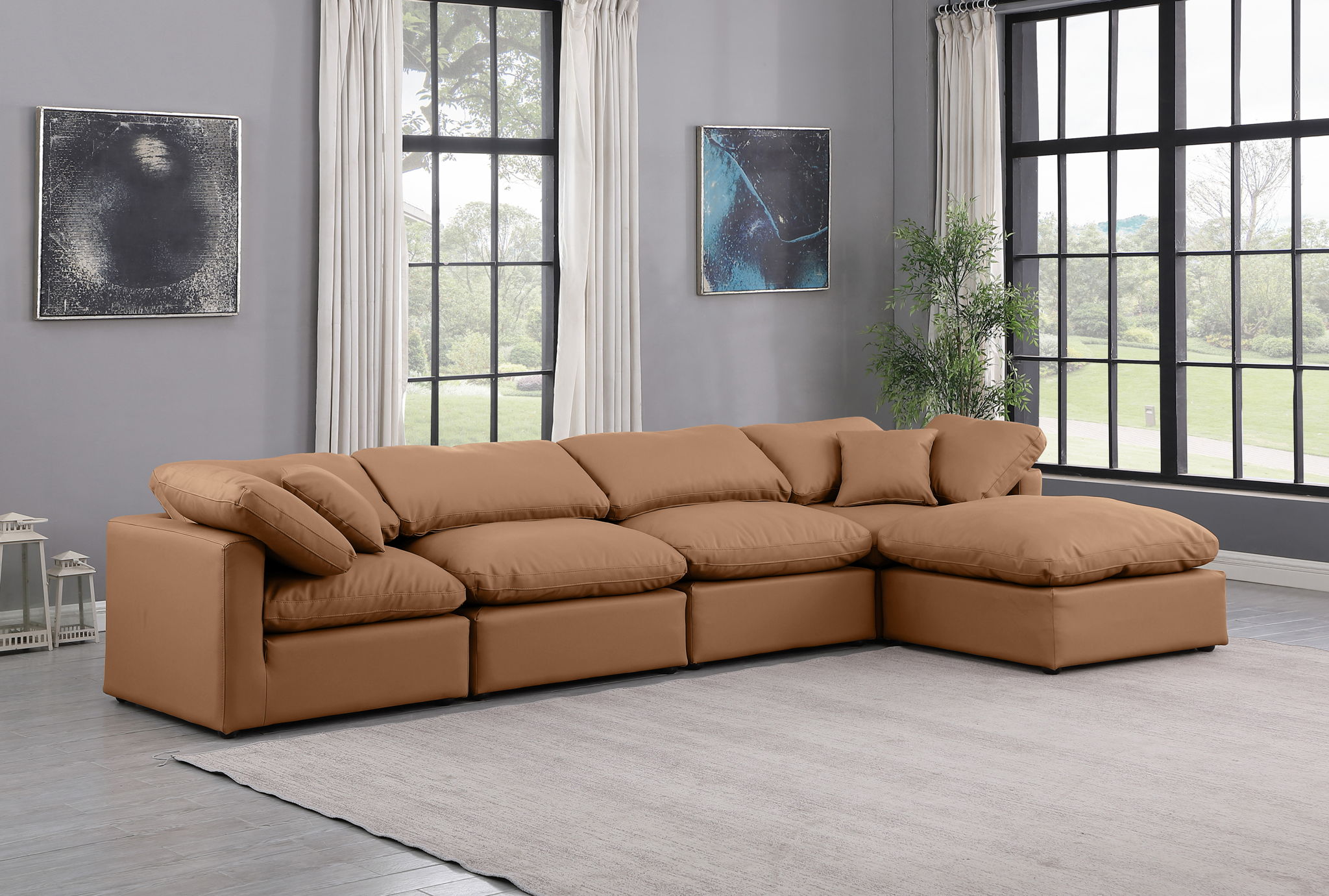Indulge - Faux Leather 5 Piece Modular Sectional With Chaise - Urban Living Furniture (Los Angeles, CA)