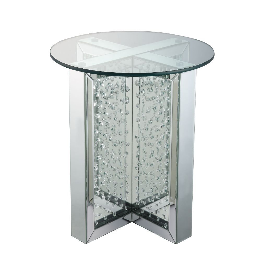 Nysa - 23" End Table - Mirrored & Faux Crystals - Urban Living Furniture (Los Angeles, CA)
