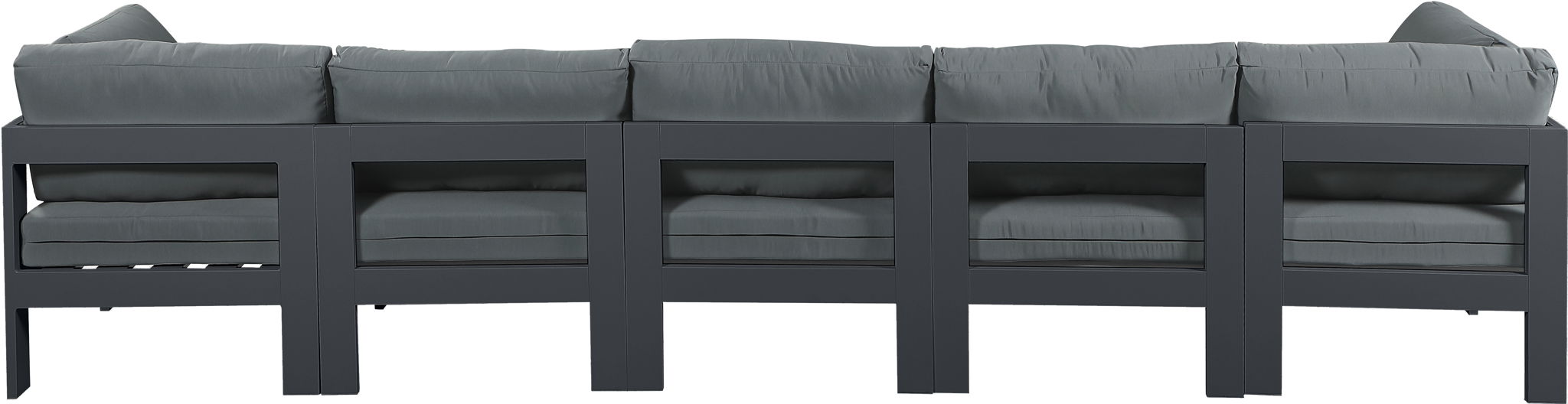 Nizuc - Outdoor Patio 5 Seat Modular Sofa With Gray Frame - Urban Living Furniture (Los Angeles, CA)