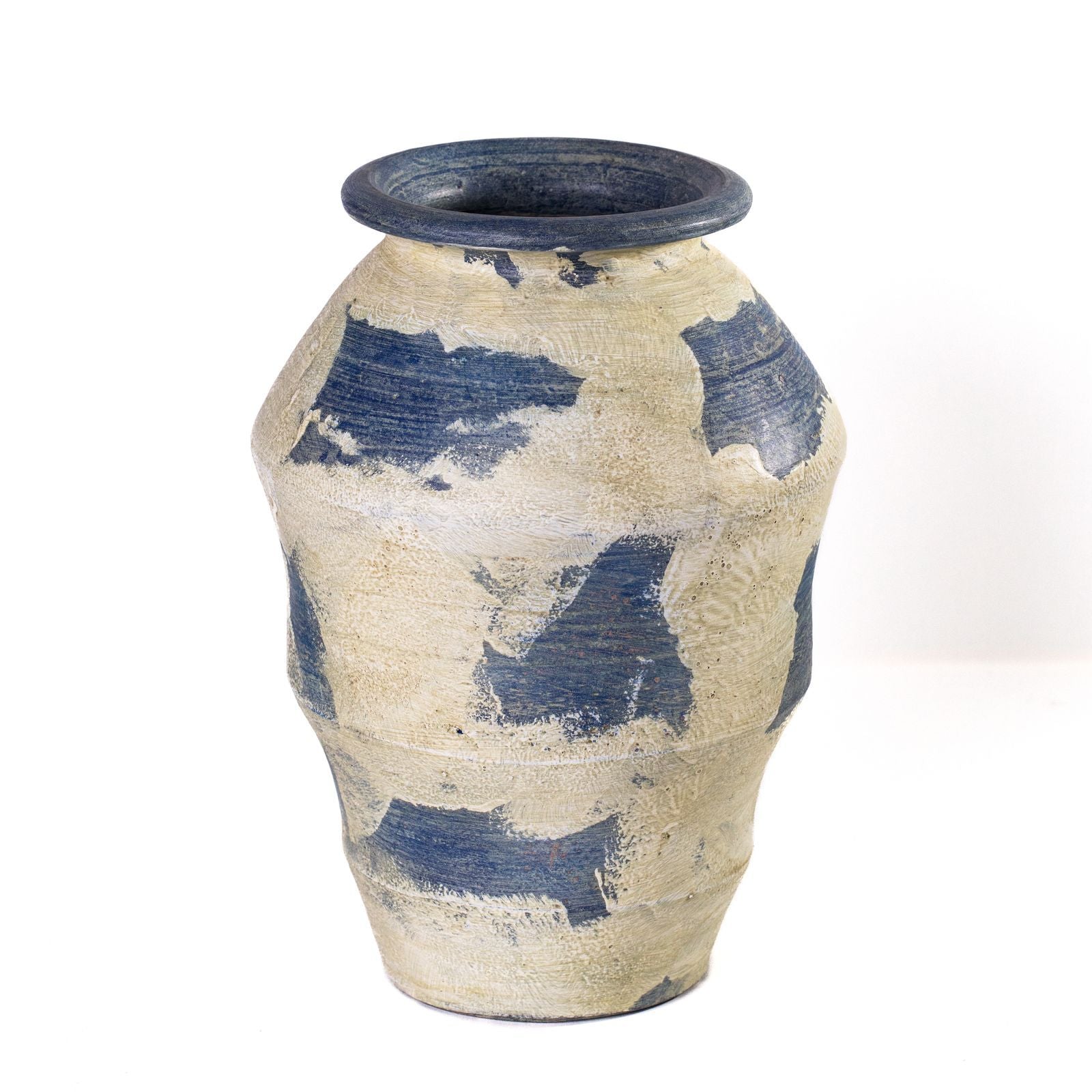 Visha - Terracotta Vase - Cream and Blue - Urban Living Furniture (Los Angeles, CA)