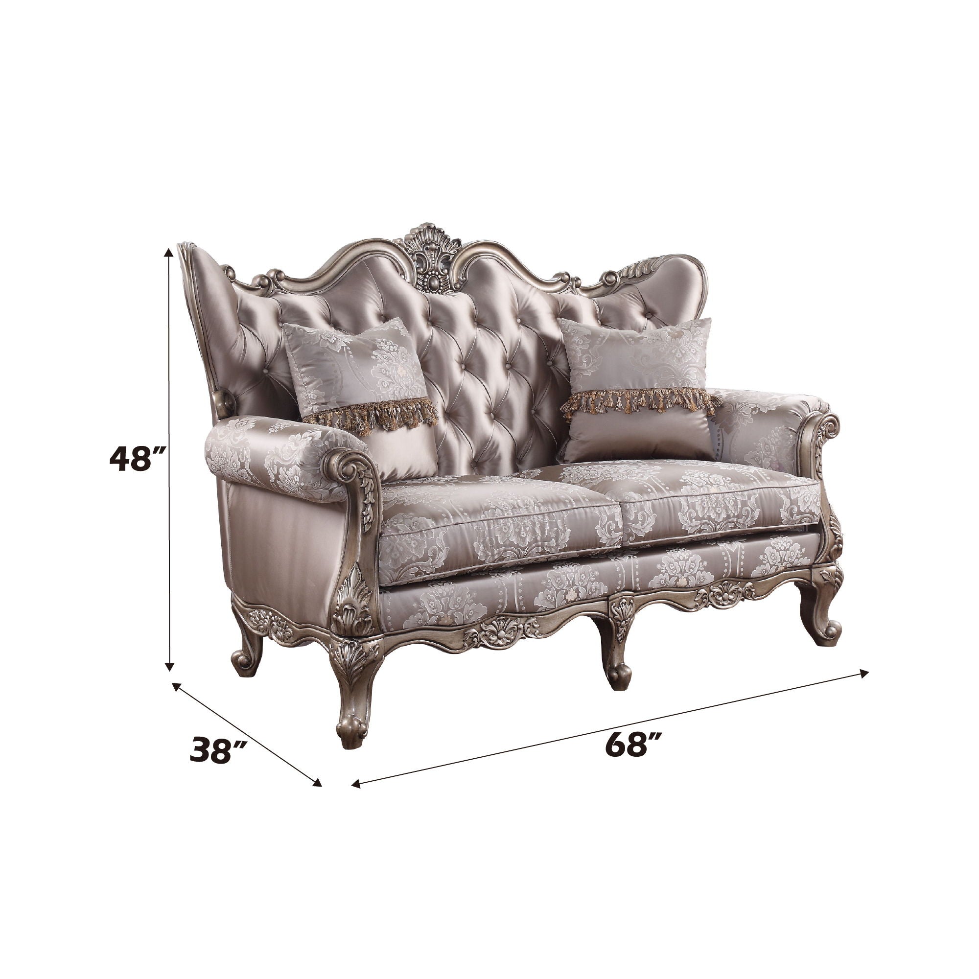 Jayceon - Loveseat With 2 Pillows - Fabric & Champagne - Urban Living Furniture (Los Angeles, CA)