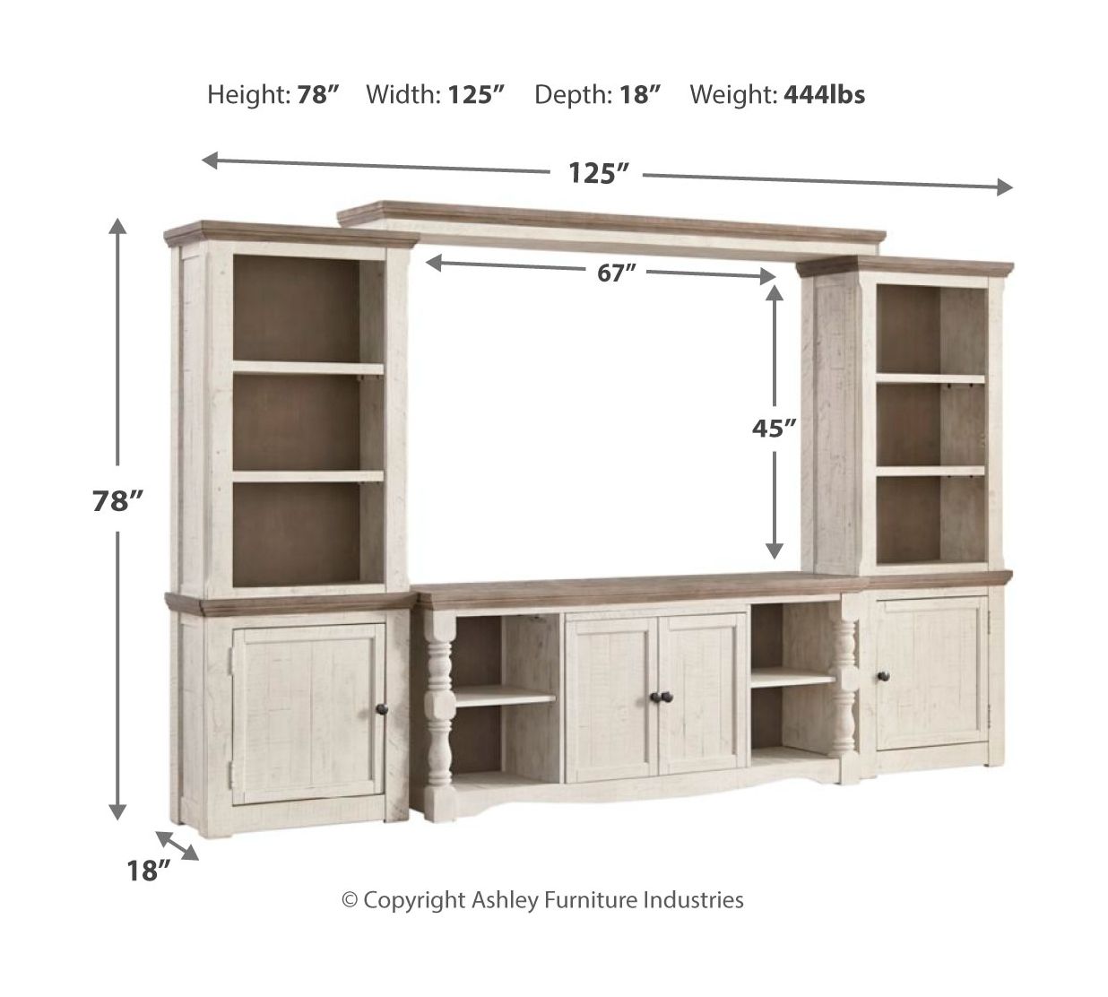 Havalance - Brown / Beige - 4 Pc. - Entertainment Center - 67" TV Stand - Urban Living Furniture (Los Angeles, CA)